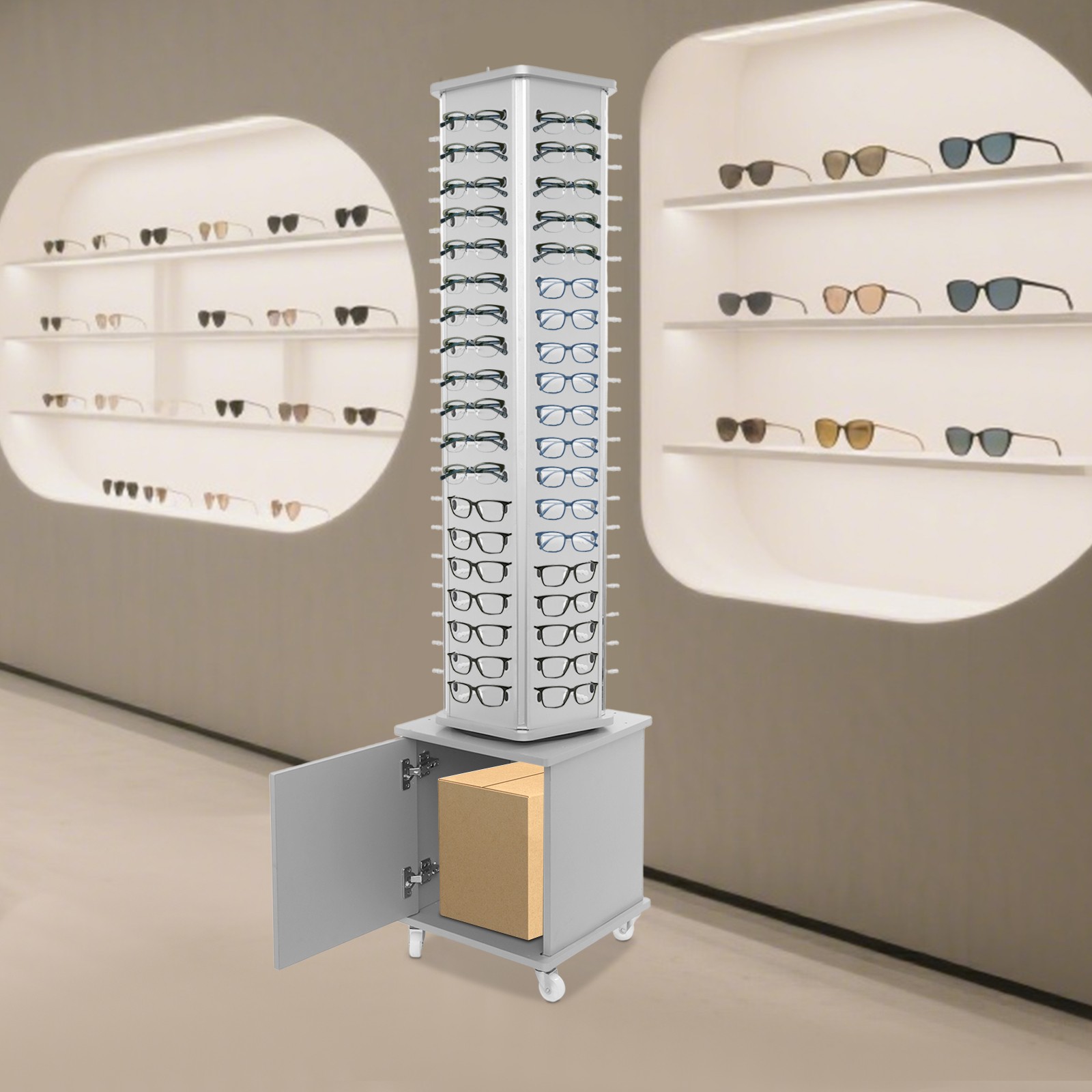 5-Sided Eyeglass Holder Floor-standing Eyeglass Holder Sunglass Display Rack