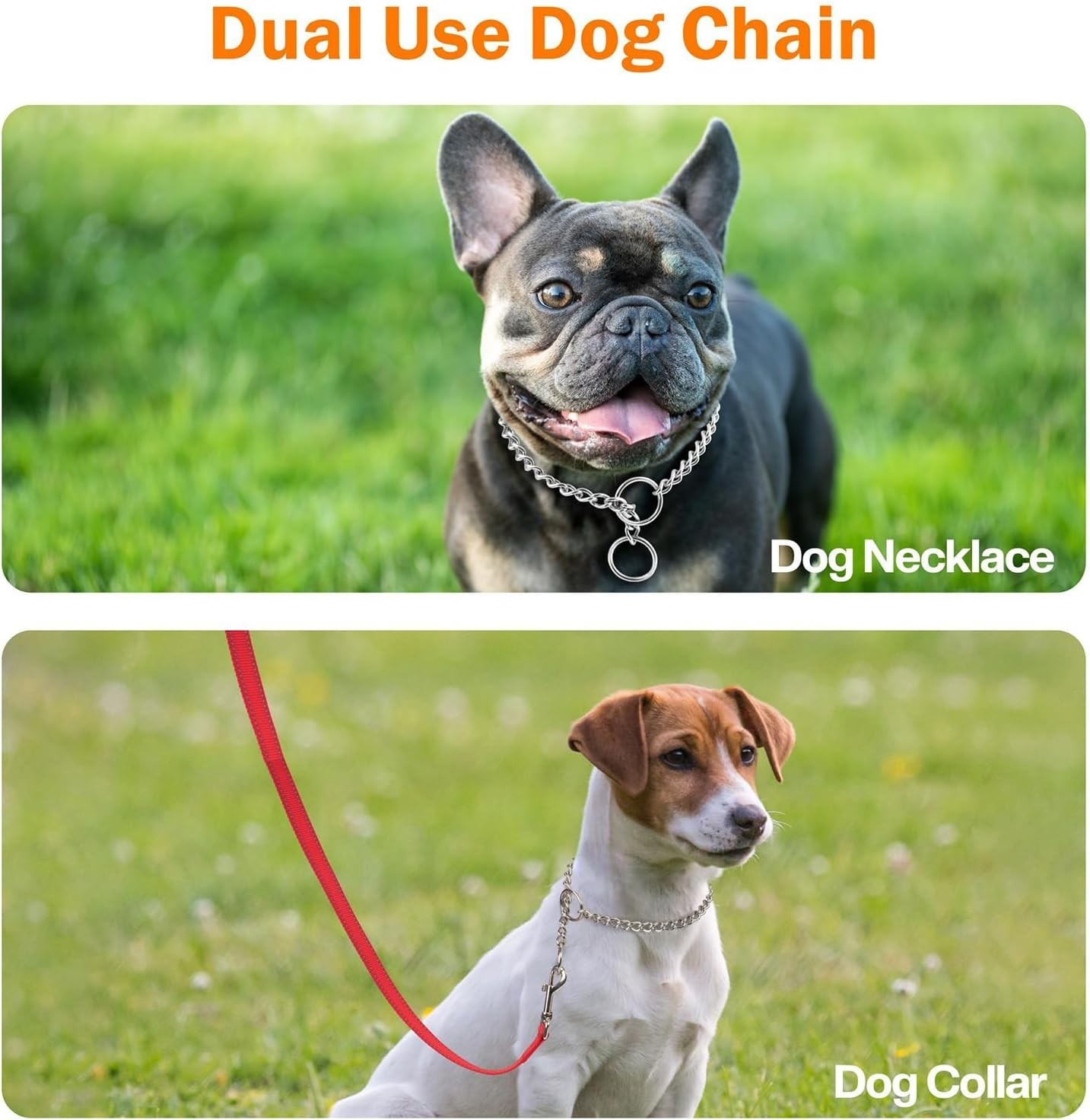 Lightweight Adjustable Choke Chain Collar for Puppies - Effective Training Aid