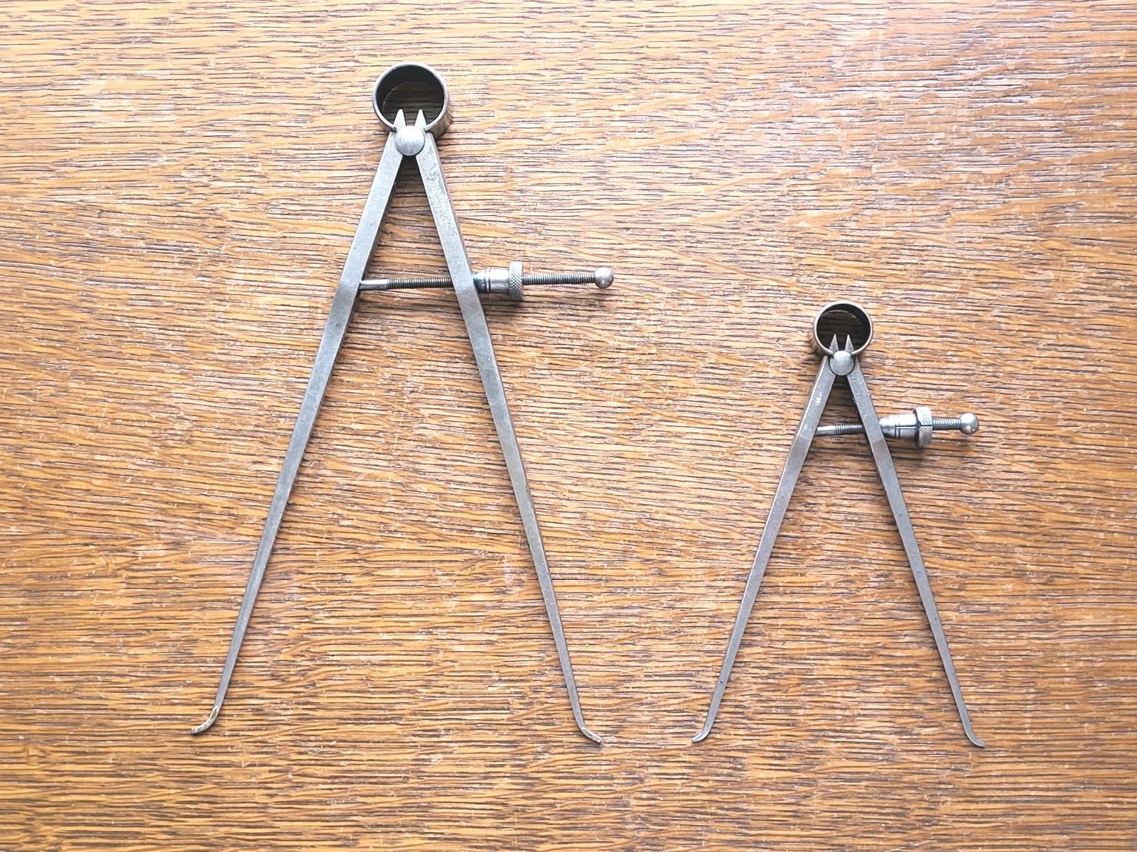 (2) Vintage L. S. Starrett Fay Inside Spring Calipers - 5 1/2" & 9"  USA