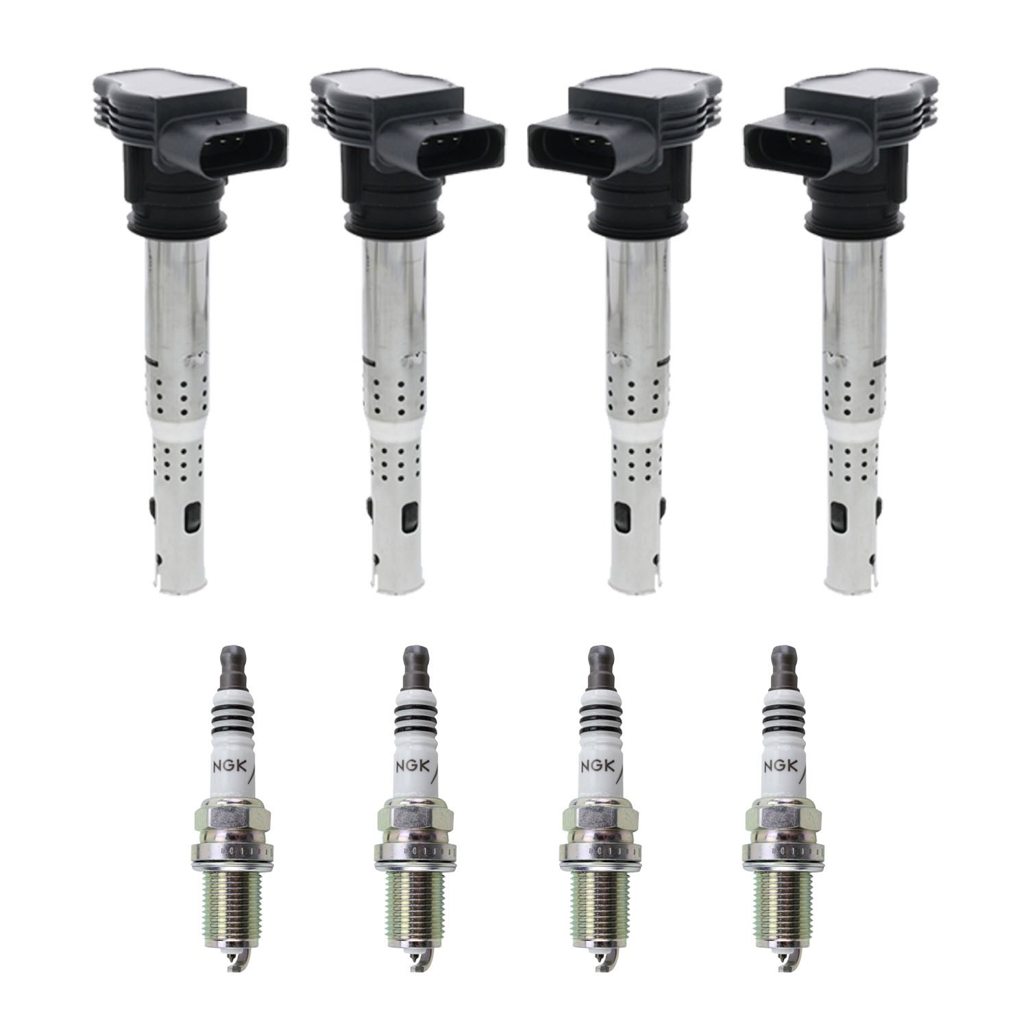 Eldor 4 Ignition Coils NGK Iridium IX Spark Plugs Kit for Audi VW 2.0L L4 GAS