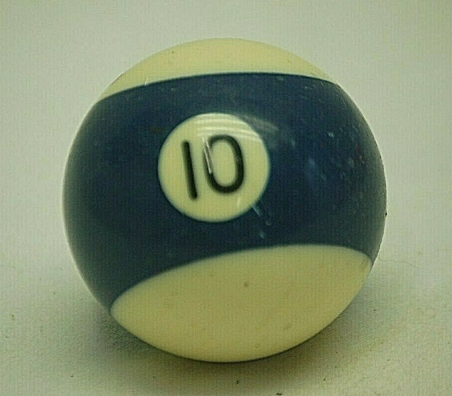 Pool Table Billiard Ball #10 Blue Stripe Vintage Replacement Piece