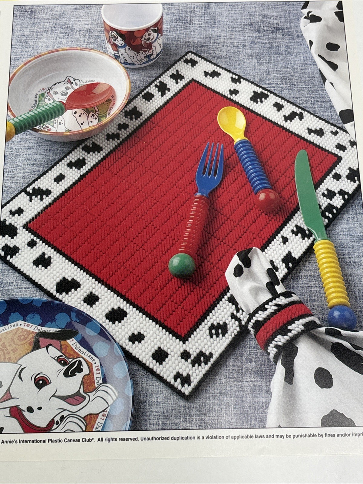 Dalmatian Place Set Place Mat Annie's Attic Plastic Canvas Pattern Page
