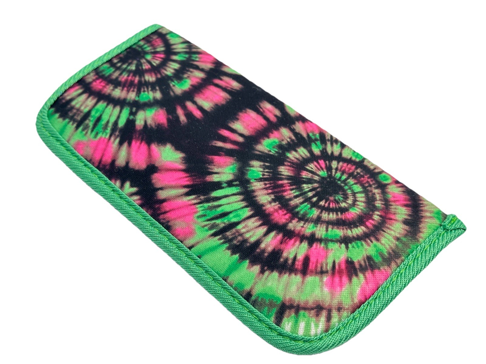 NEW Green Pink Black Tie Dye Soft Slip-In Eyeglasses Case