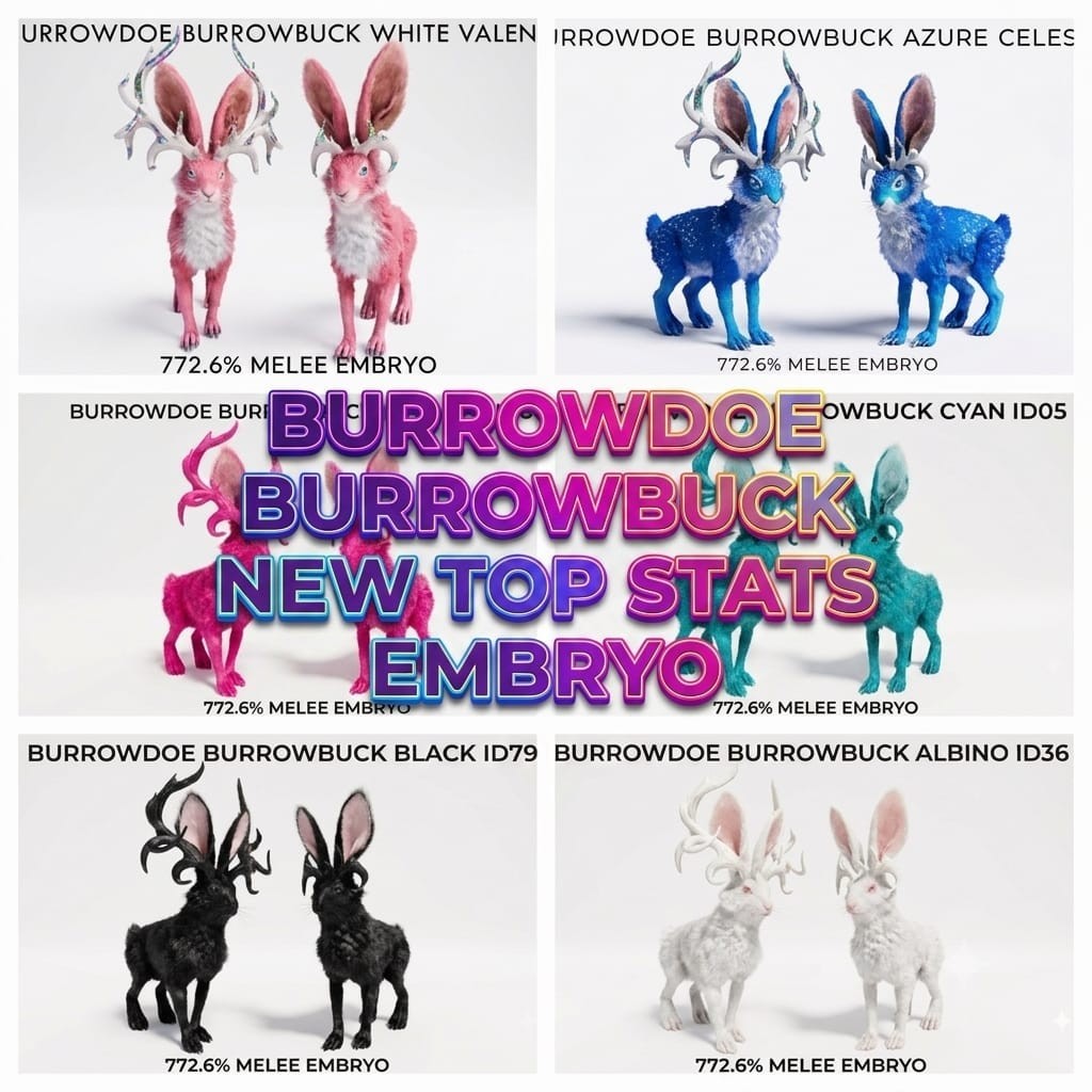 BURROWBUCK BURROWDOE - Top Stats - Embryo - Ark Ascended PVE Official Crossplay