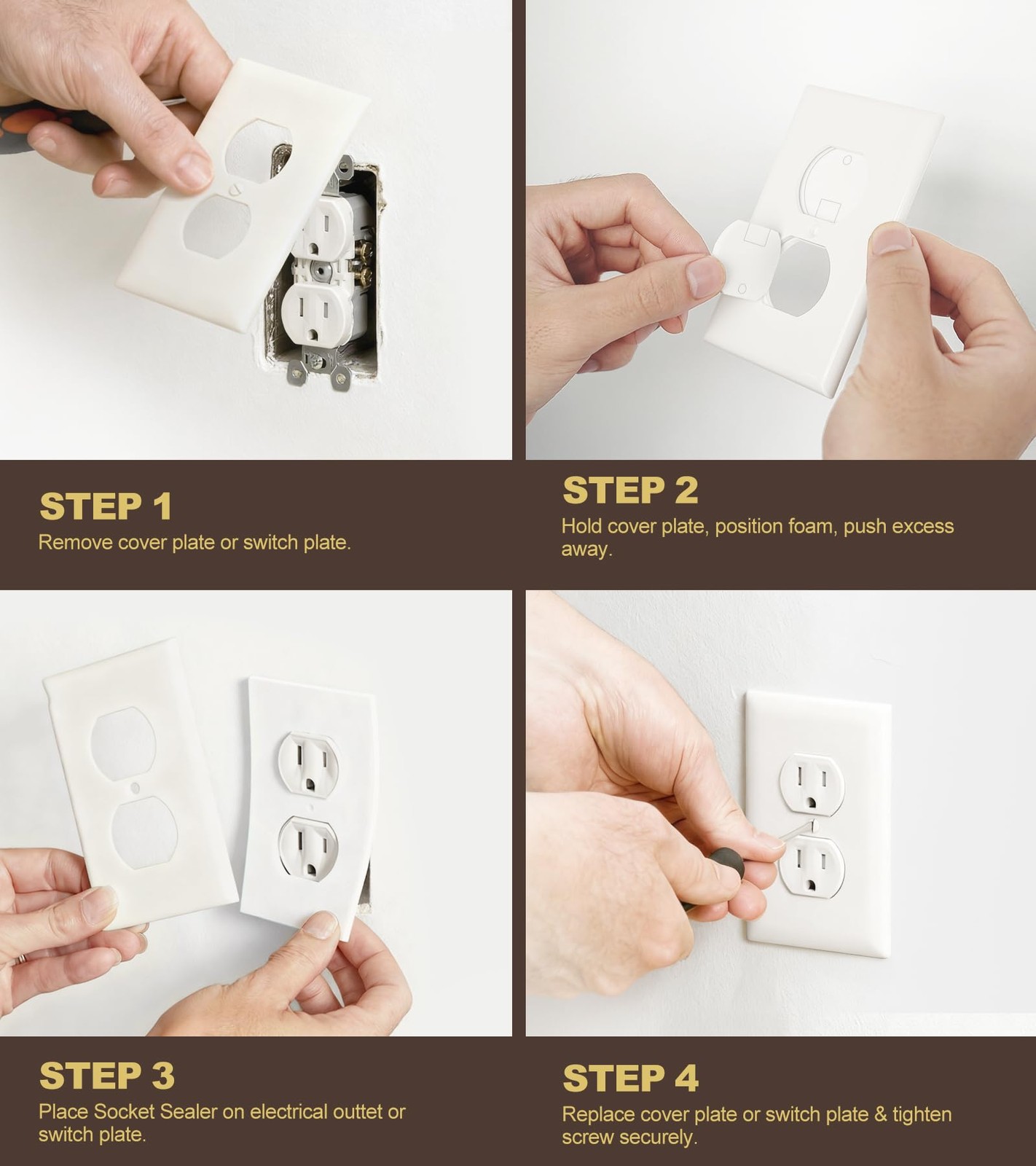 Outlet Insulators Draft Sealers, 30 Pack Electrical Outlet Insulation Pads, E...