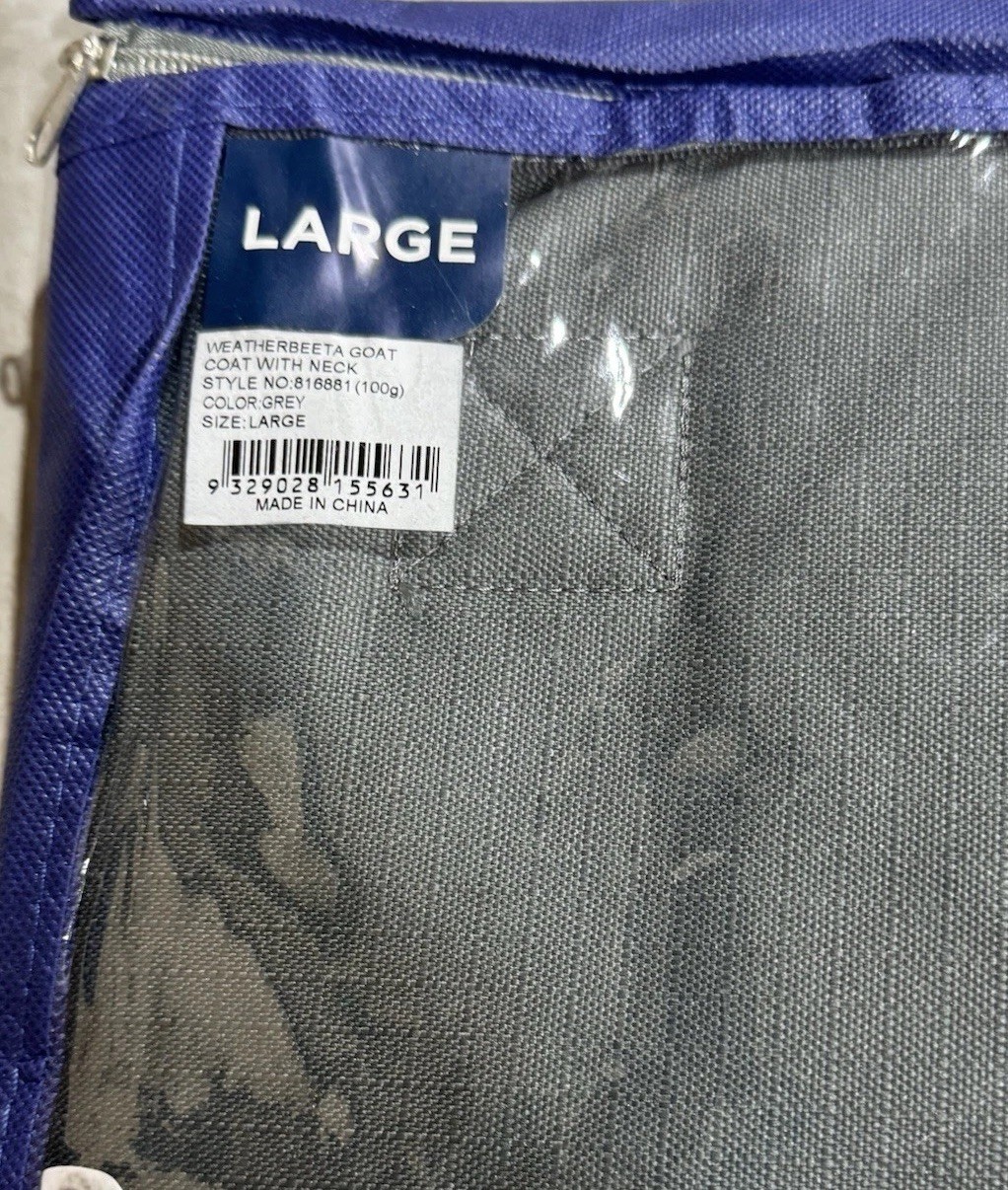 WeatherBeeta Goat Coat with Neck Grey