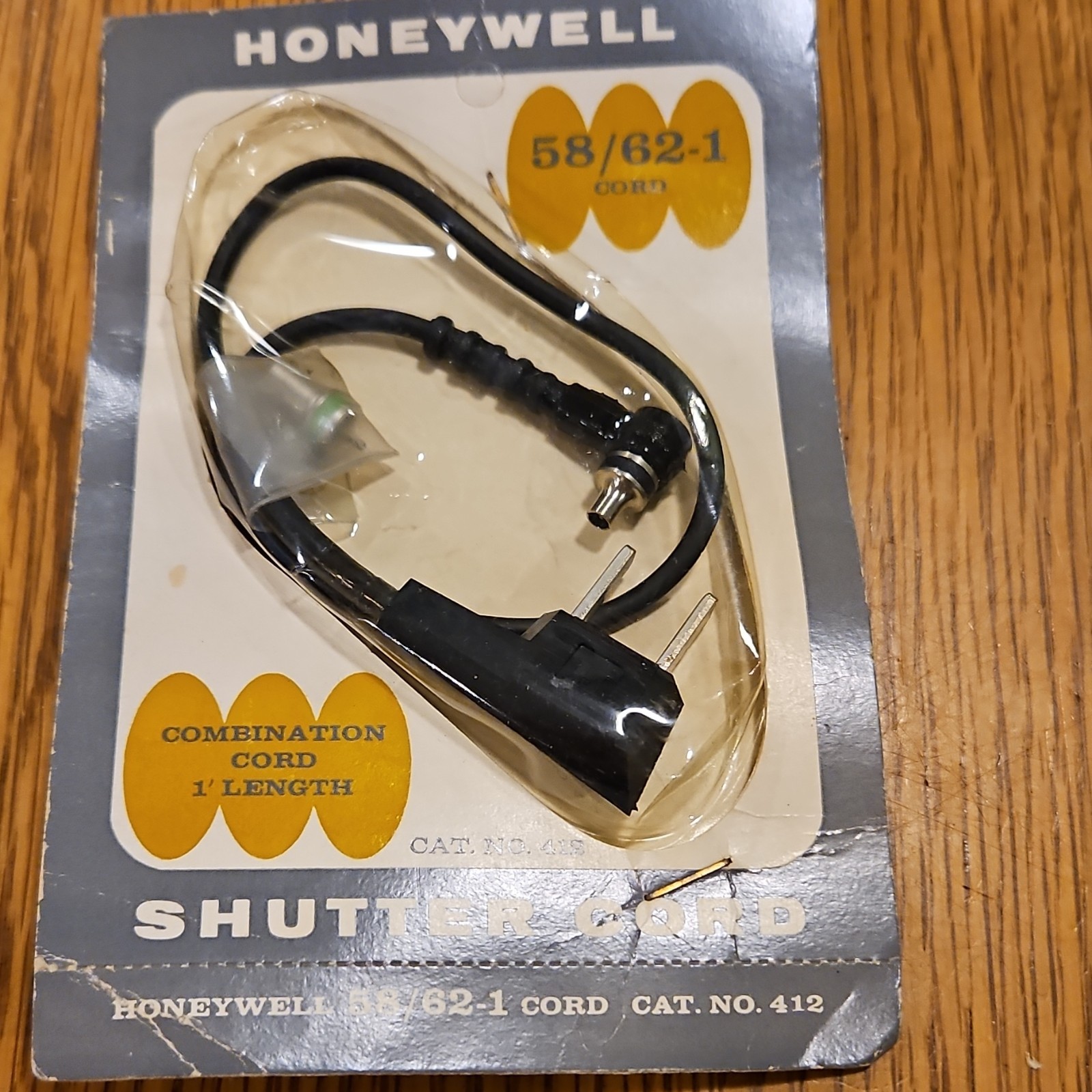Honeywell 58/62-1 Shutter Release Cable 1ft Black Combination Cord MPN 412