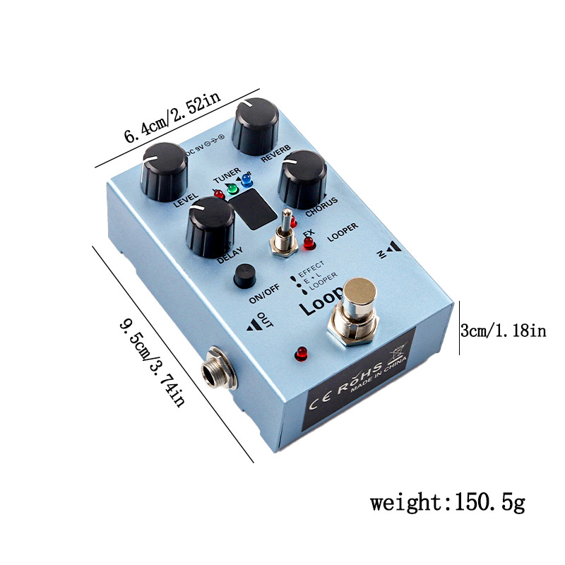 Looper Pedal Guitar Multi-Effect Pedals Looper Delay Chorus Reverb And Tuner