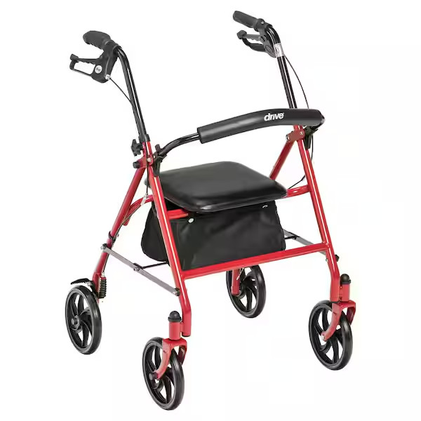 Medical Adult Rollator Walker Portable Folding Chair Seat for Handicap Disabled