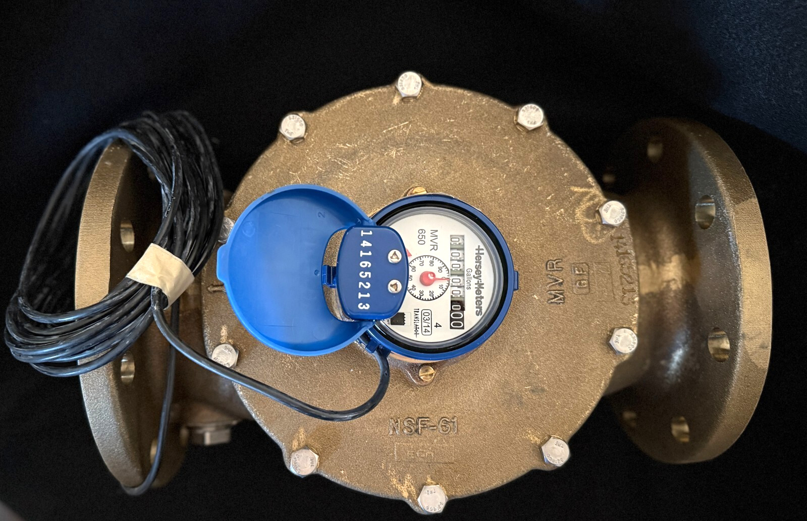 Hersey MVR650 4" NPT Low Flow Water Meter 5-650 GPM 150 PSI Cls 150 ANSI Flange