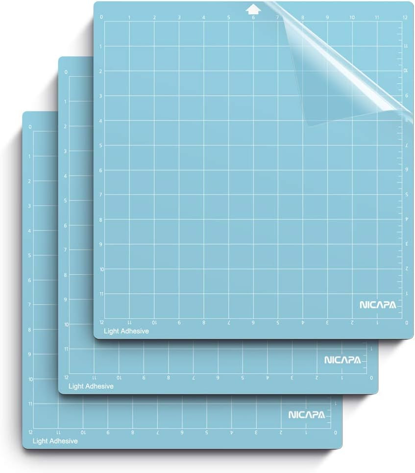 Cutting Mat for Silhouette Cameo 3/2/1 (Light-Grip,12X12 Inch 3Pack) Adhesive&St