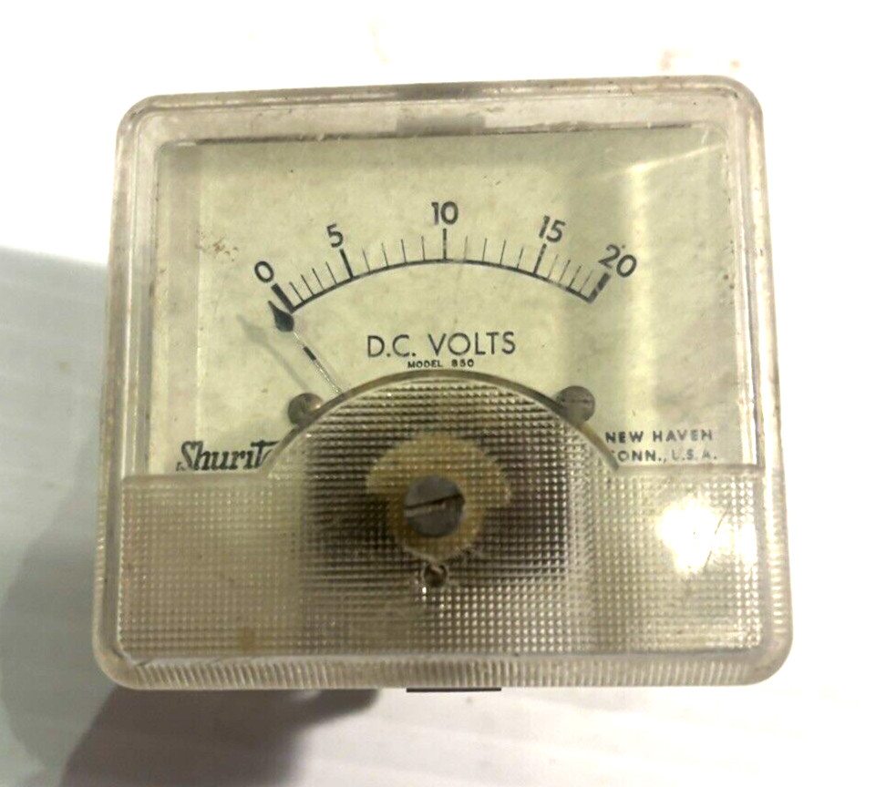 VINTAGE SHURITE 2V DC PANEL METER DC VOLTS 0-20 - AS-IS, ISSUES