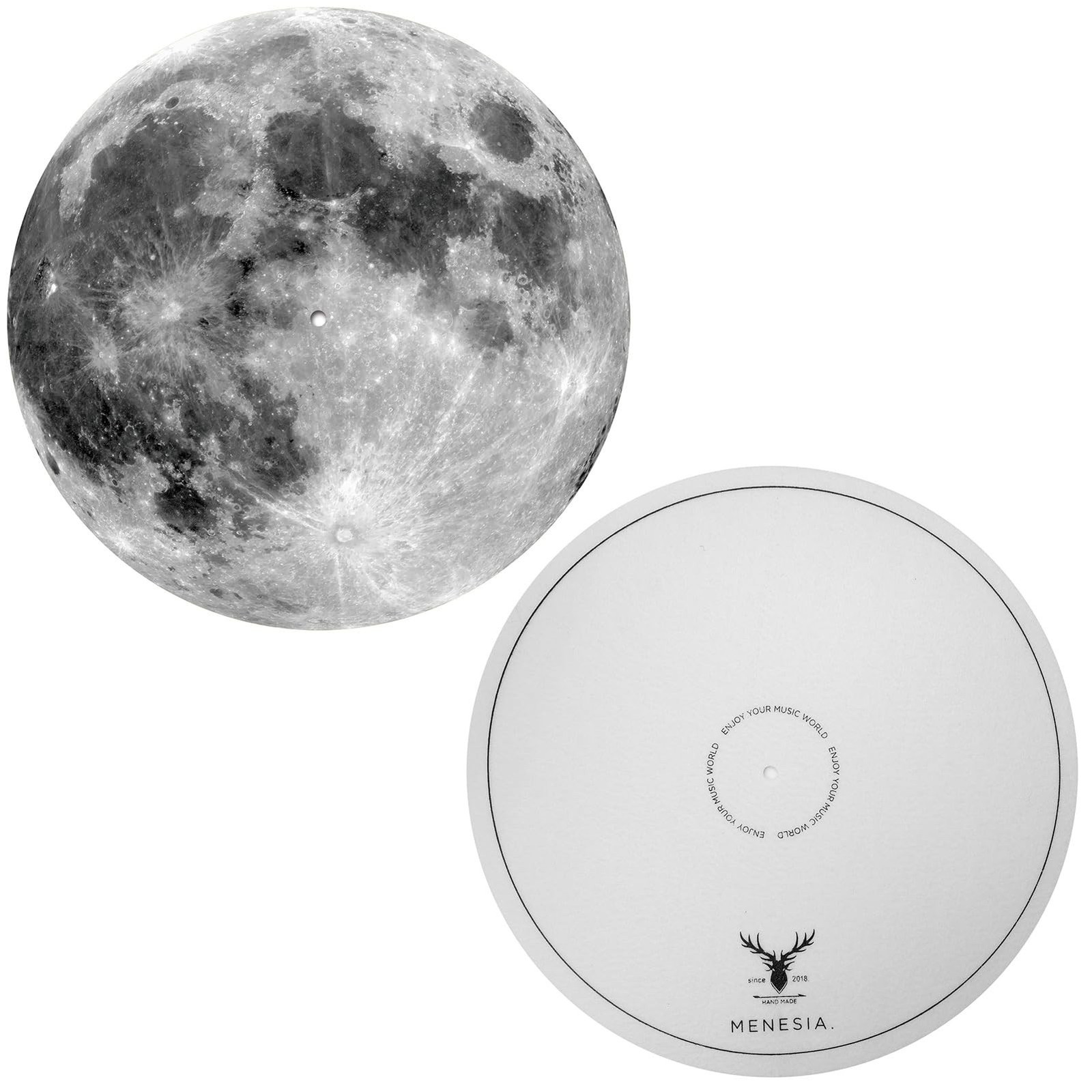 12 Inch Turntable Mat, Record Player Slipmat (Moon) | Felt Anti-Static Turnta...