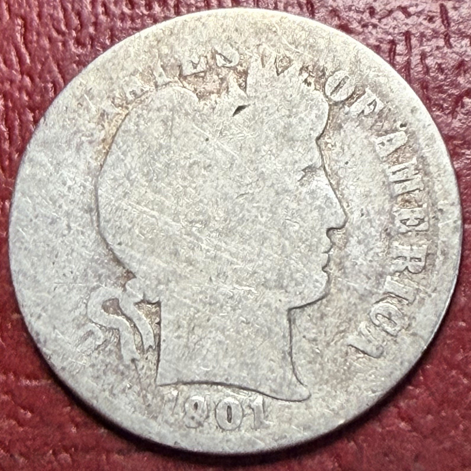 1901 Barber Dime. Free Shipping
