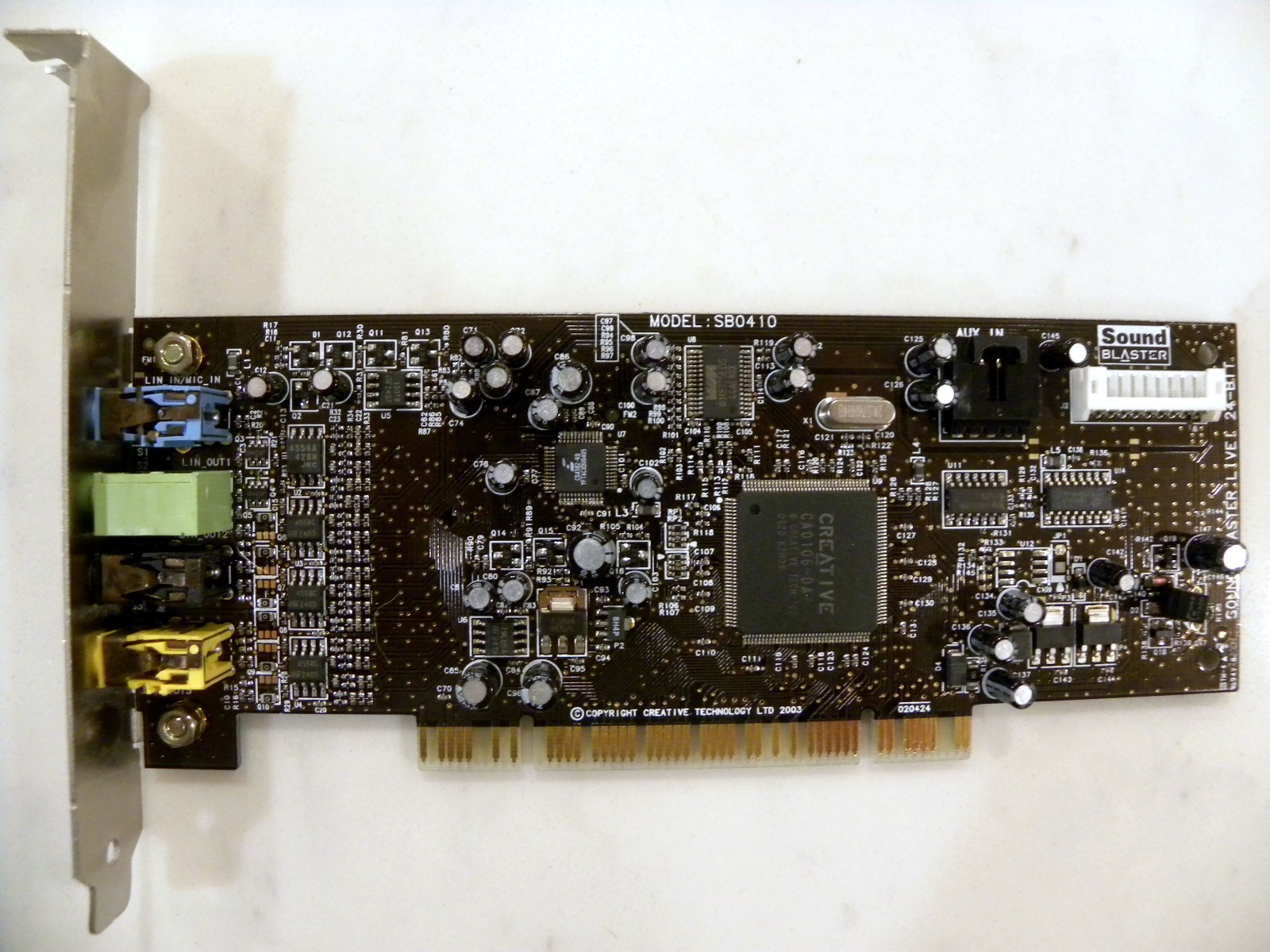 CREATIVE SOUND BLASTER Live! 24-bit 7.1 SB0410 PCI Sound Card TESTED !! Win XP/7