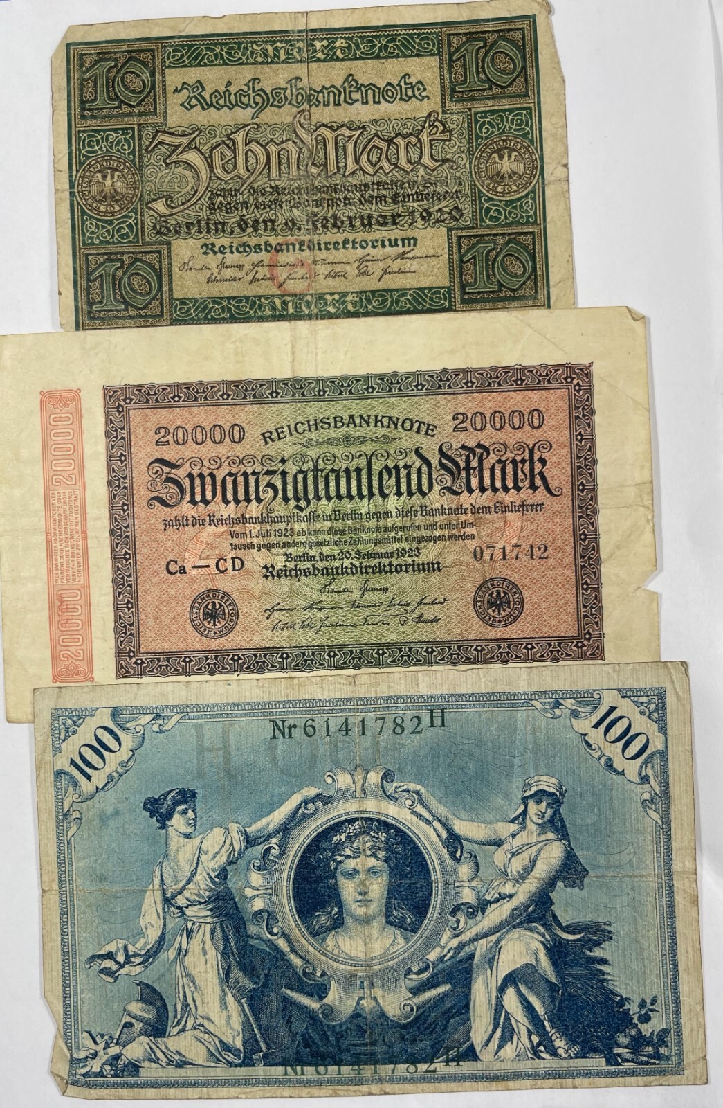 Germany 7 Diff. old notes mixed grades (#762)