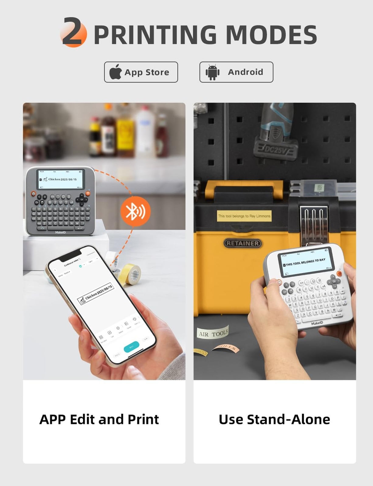 Makeid E1 Label Maker - Bluetooth Rechargeable Label Maker Machine - QWERTY K...