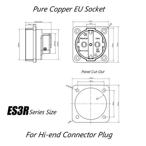 Schuko Double Socket Wall Socket Copper Power Receptacles Outlets EU Version x1
