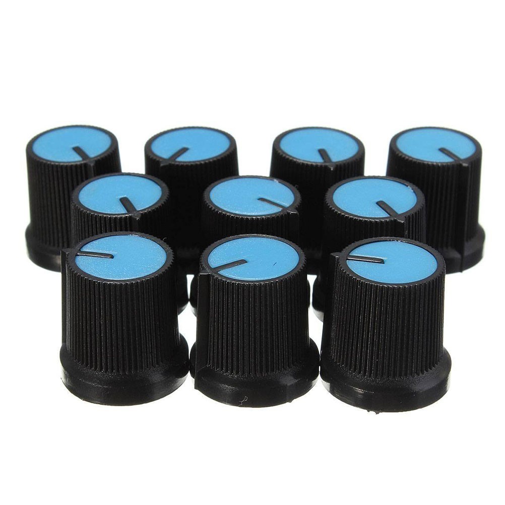 10 PCS Tapered Knobs Flat Knurled Guitar Round Volume Potentiometer Control