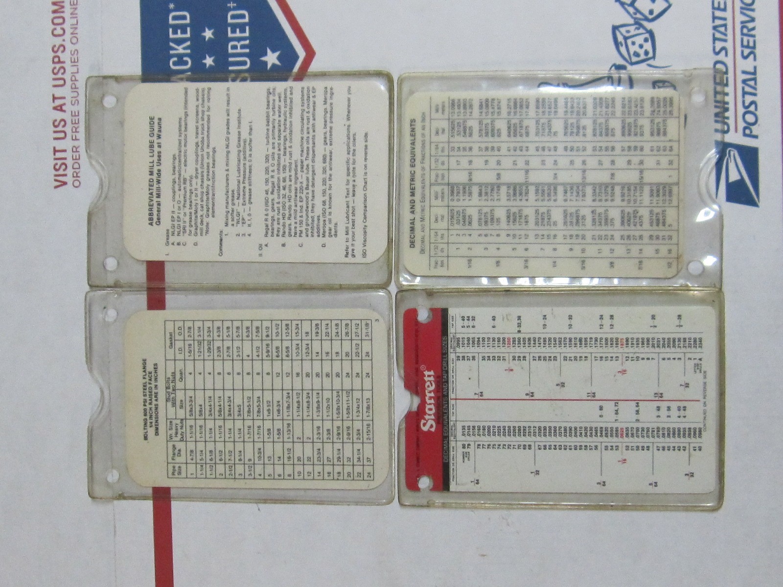 Vintage Shop Technical Reference Cards 18 Two Sided & Sleeved U.S.A.