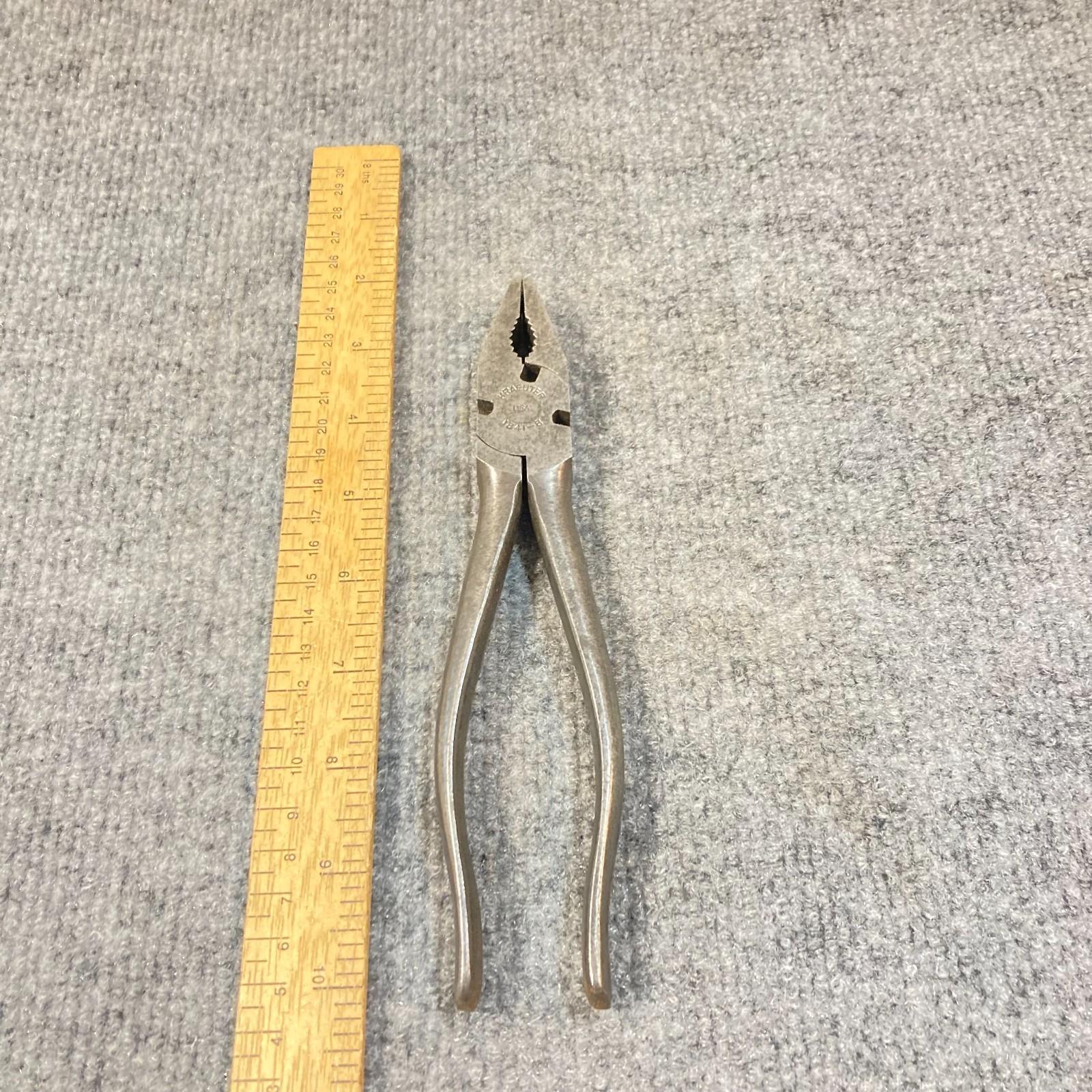 Vintage Kraeuter Pliers Button's Pattern Wire Cutting 8" #1441-B USA