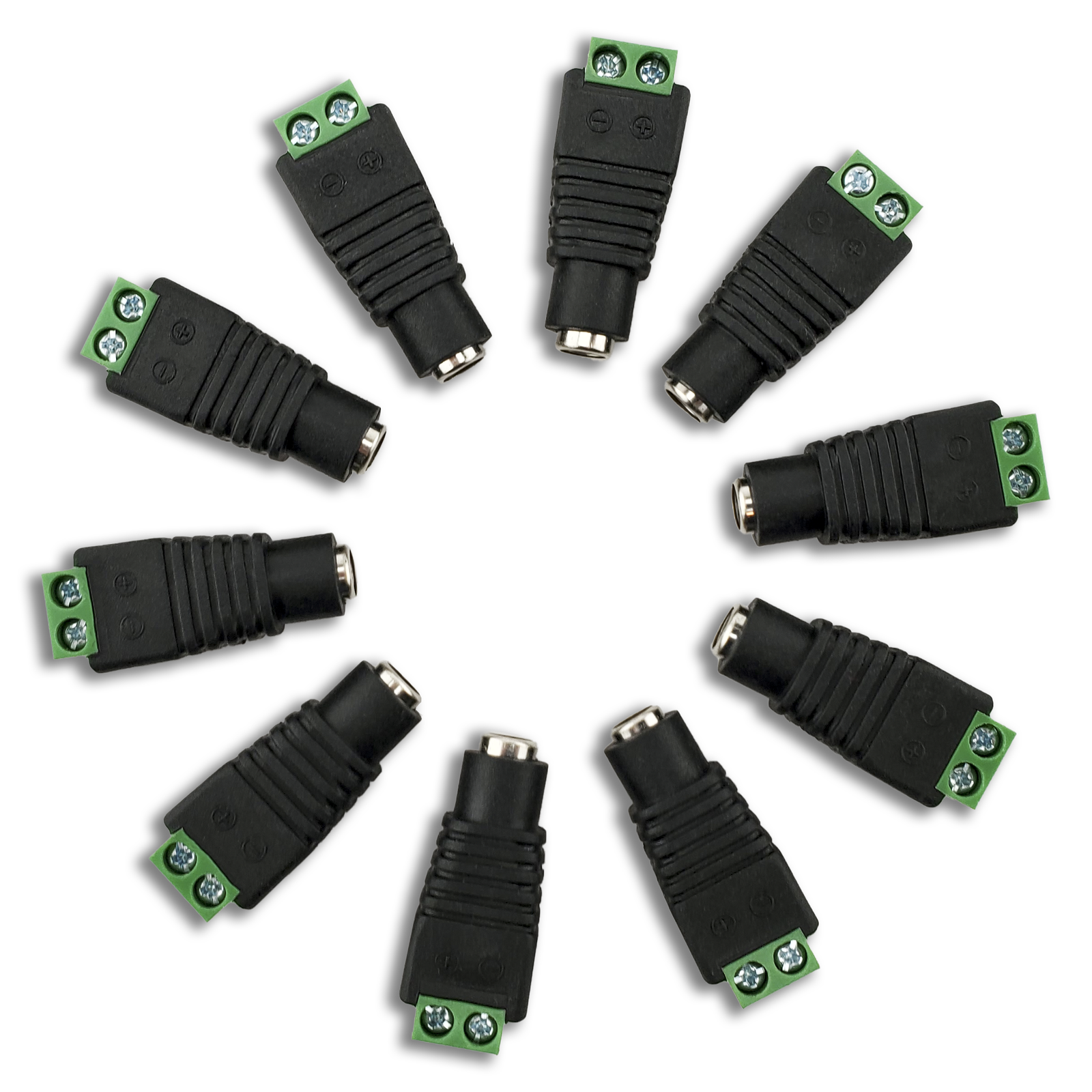 Pack of 10 Male/Female 12V DC Power Connectors 5.5mm Jack by SatelliteSale