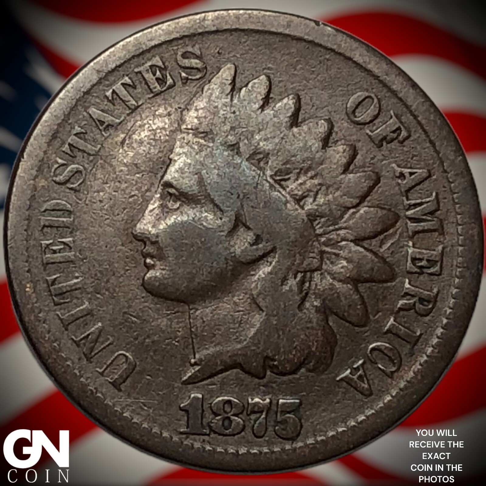 1875 Indian Head Cent Penny Y4150