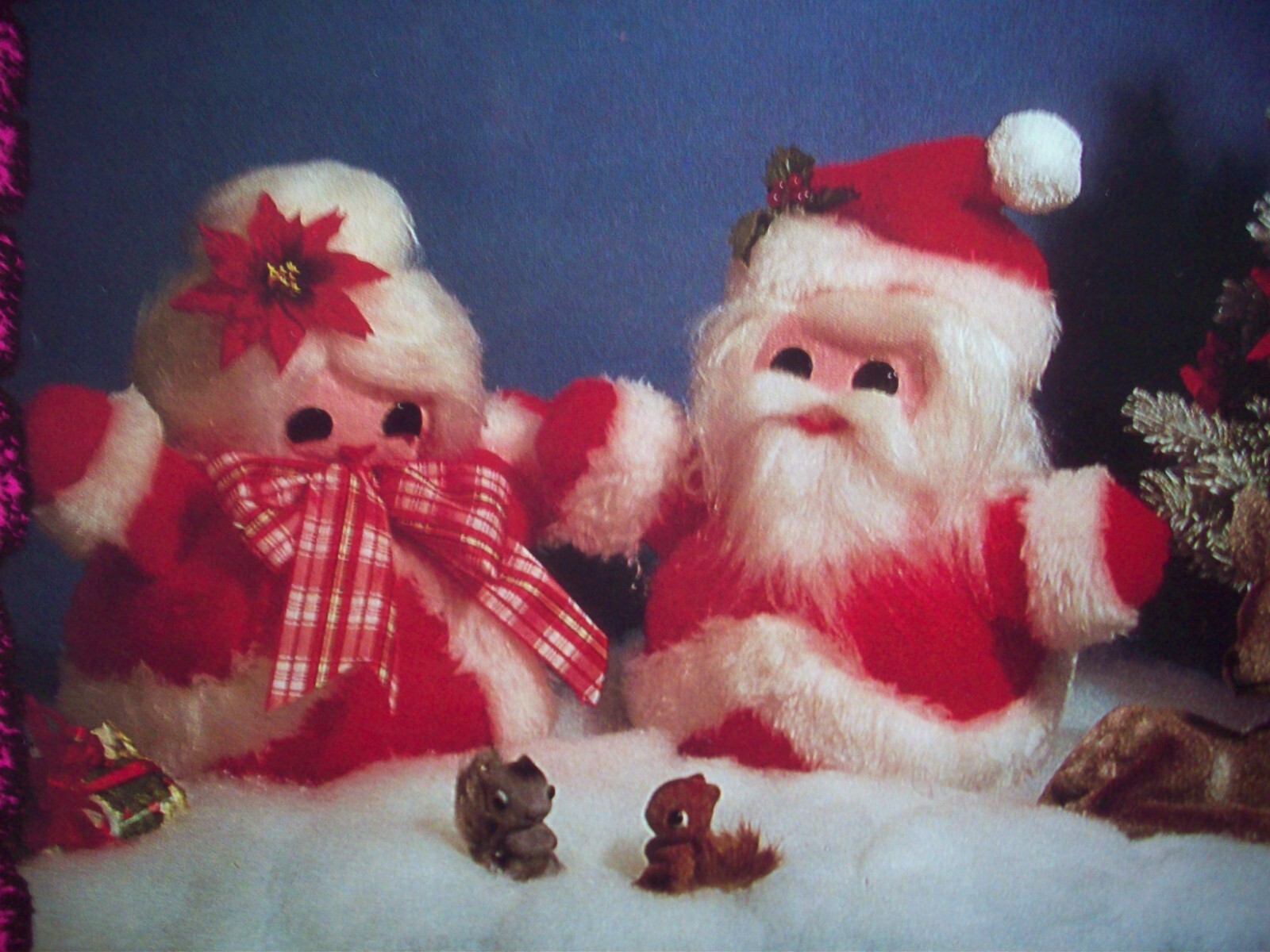 16" Christmas Santa & Mrs Claus Round-'n-Roly decor craft pattern #111 UNCUT