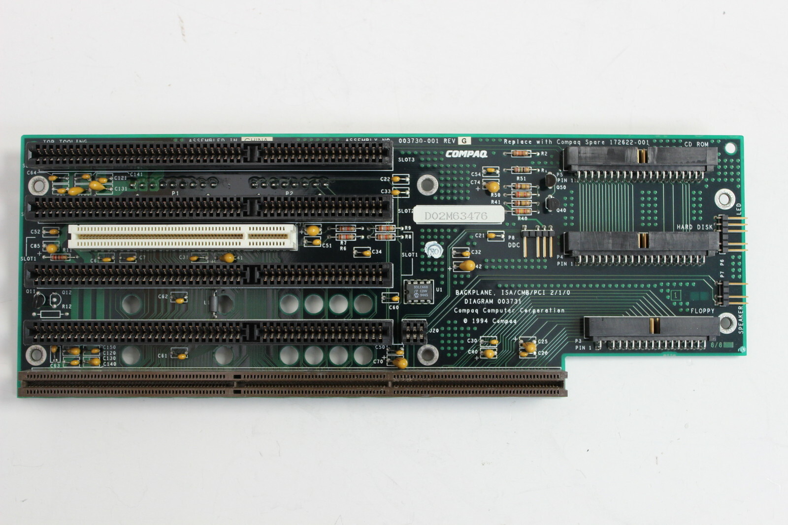 COMPAQ 172622-001 3X3 BACKPLANE RISER BOARD DP 466 PROLINEA 466 ASSY 003730