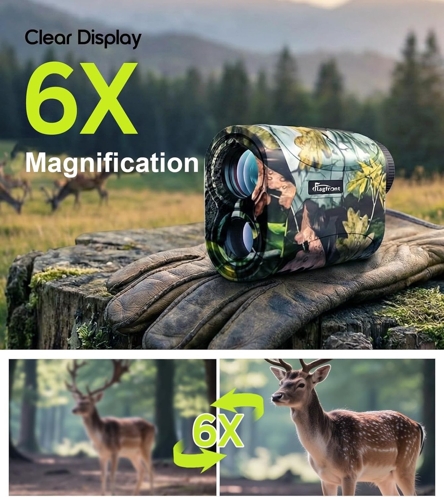 Range Finder for Hunting, 1200 Yards Laser Rangefinder with 6X Magnification,...