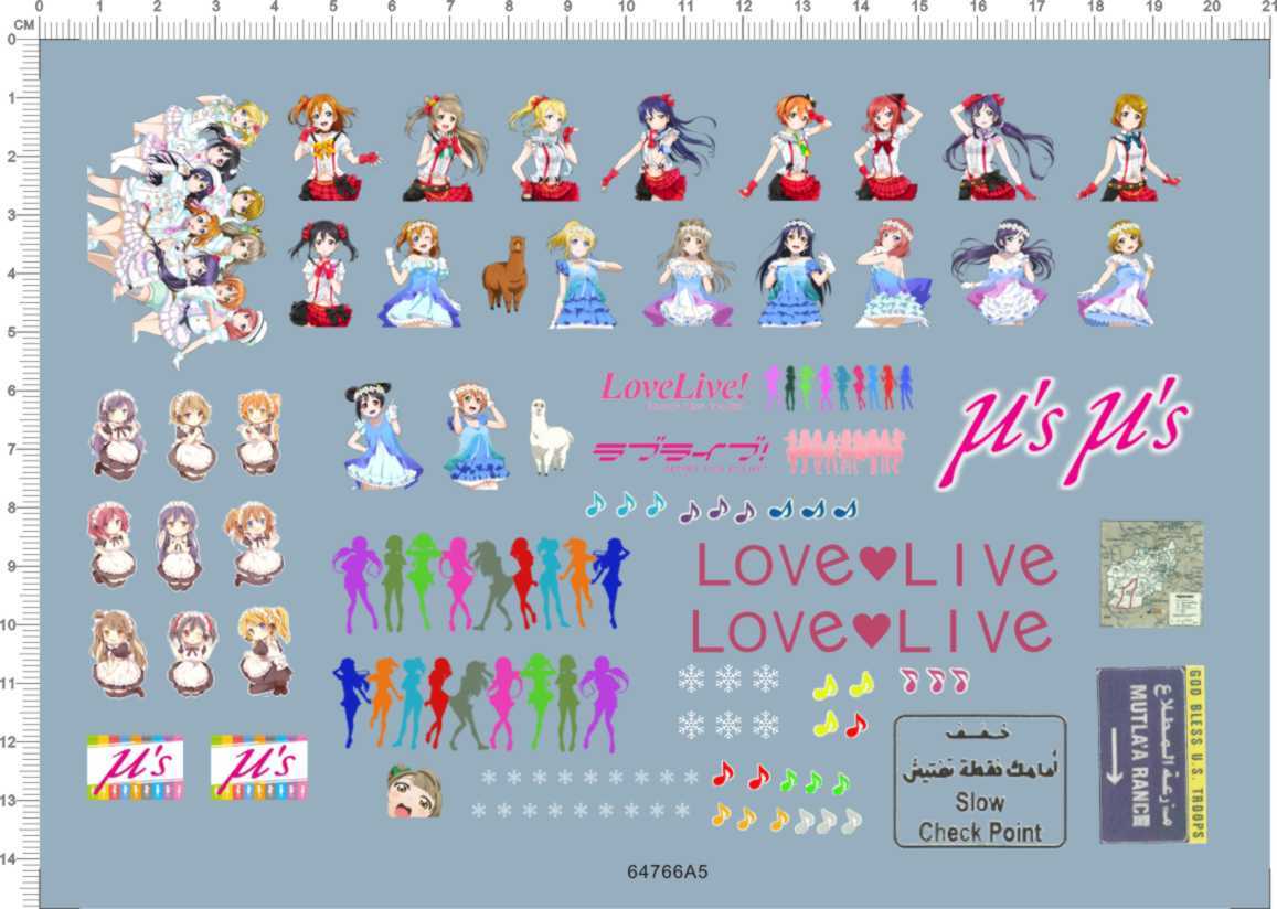 1/35 Loving Girls idol project Muse Tank Panzer Markings Model Water Slide Decal