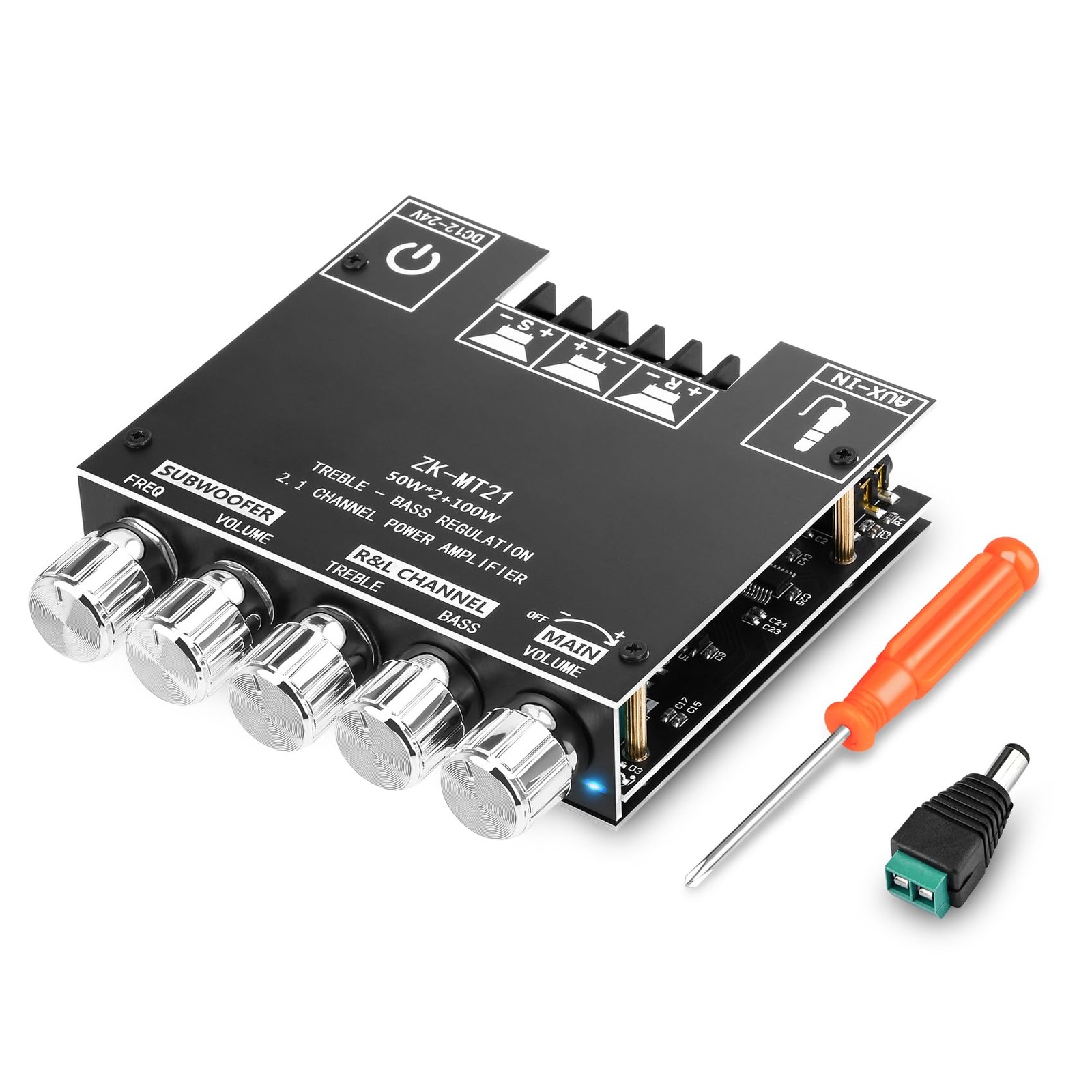 Daakro ZKMT21 Bluetooth Amplifier Board,50W+50W+100W 2.1 Channel Subwoofer Am...