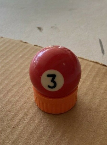 BILLIARD BALL 1 1/2" DIAMETER VINTAGE SHINEY #3 POOL BALL SOLID REPLACEMENT