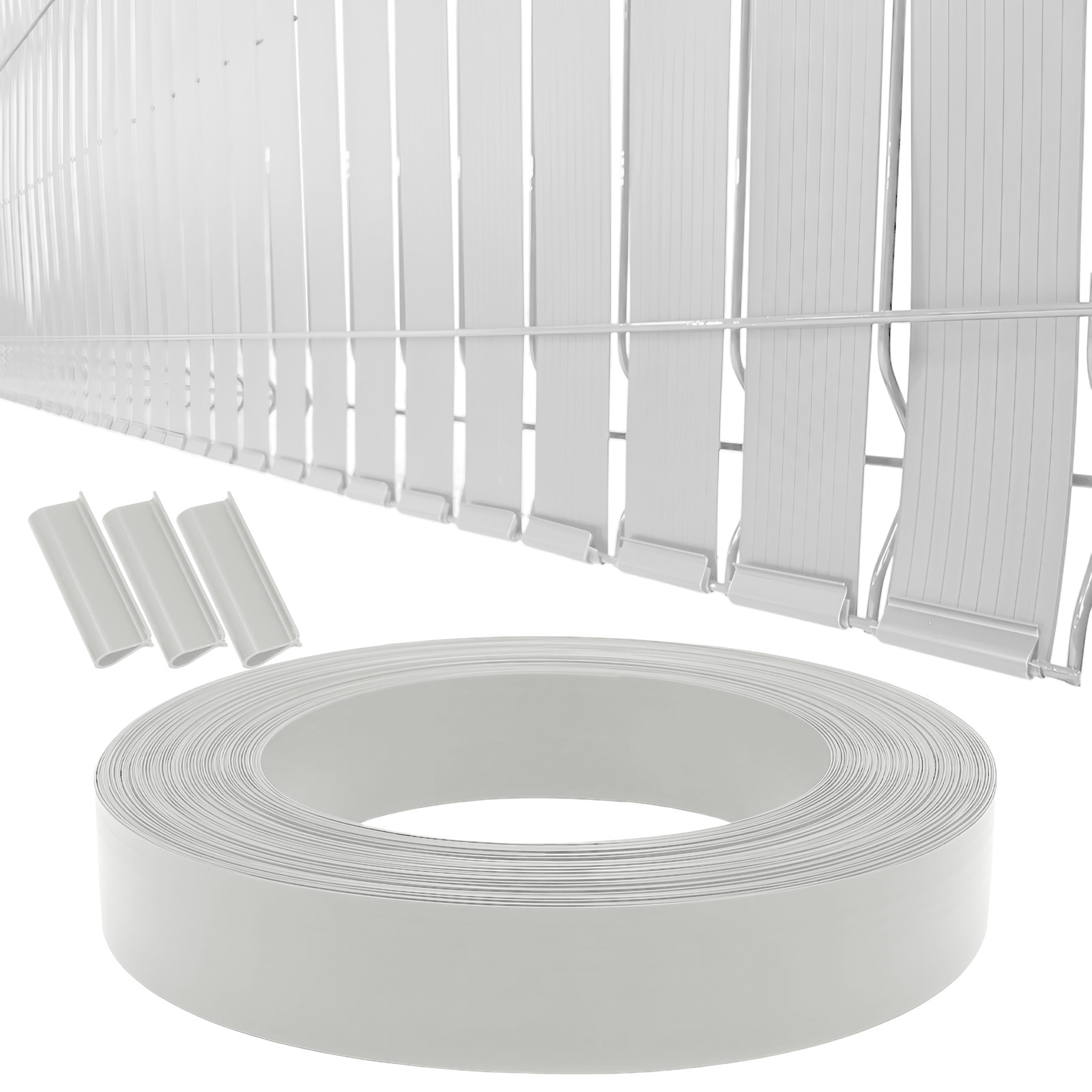 White View Blocking Privacy Tape Weave w/ bracket For Chain Link Fence 75m/250 f