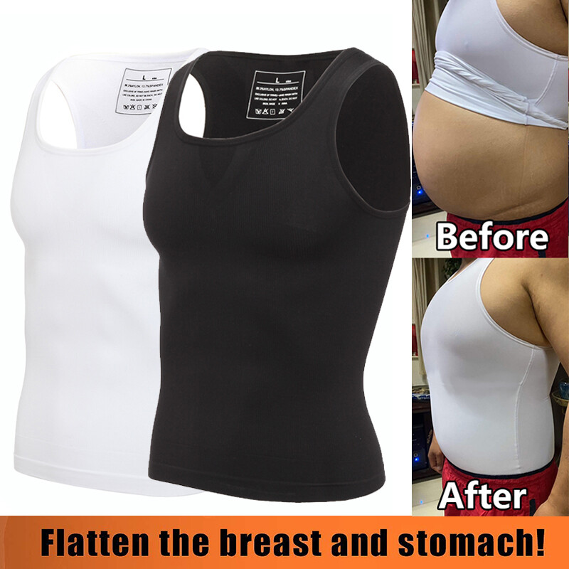 Men Body Shaper Shirt Slimming Compression Vest Elastic Sport Shapewear Tank Top