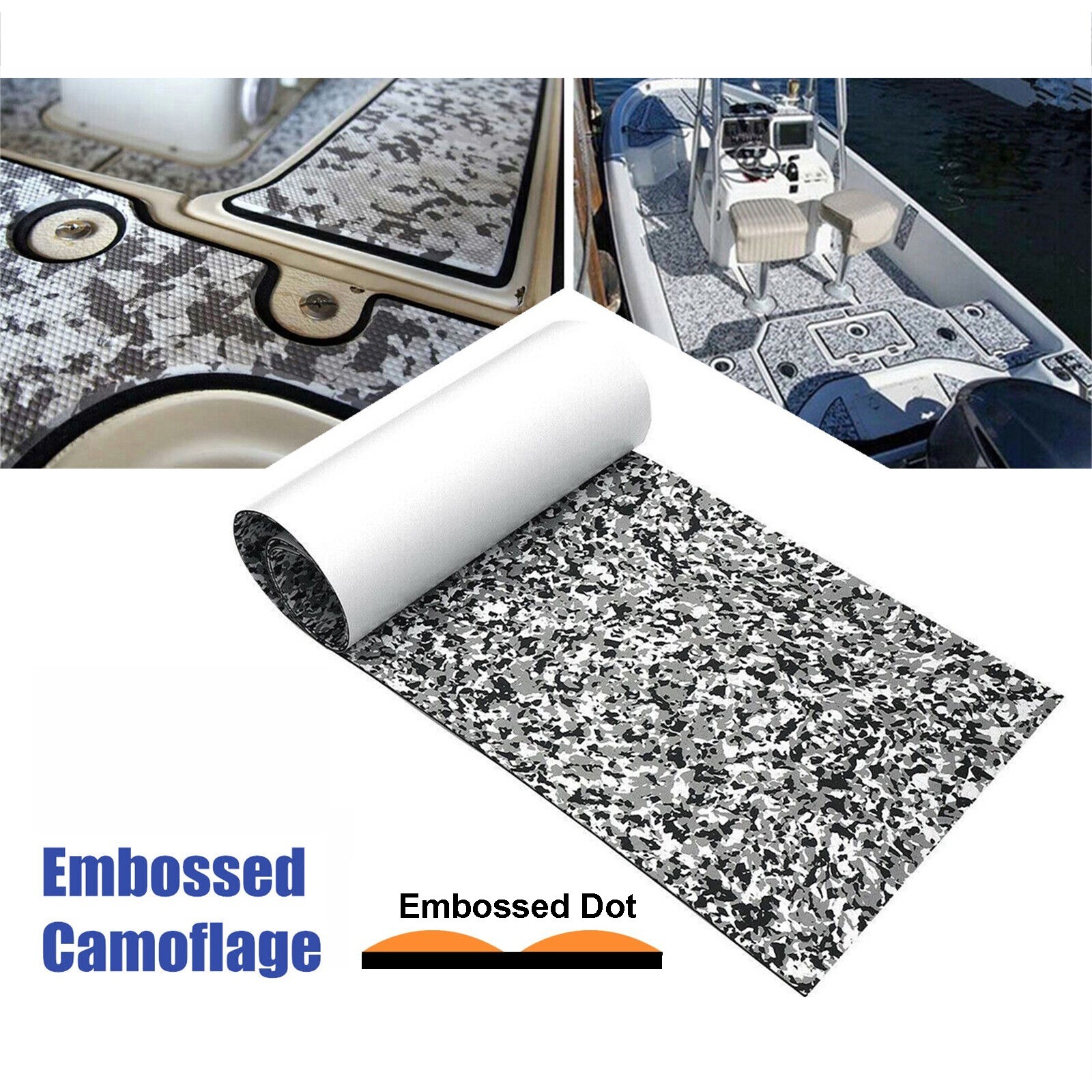 Embossed EVA Foam Boat Flooring Camo Sea Deck Grip Mat for Fhising Boat Kayak