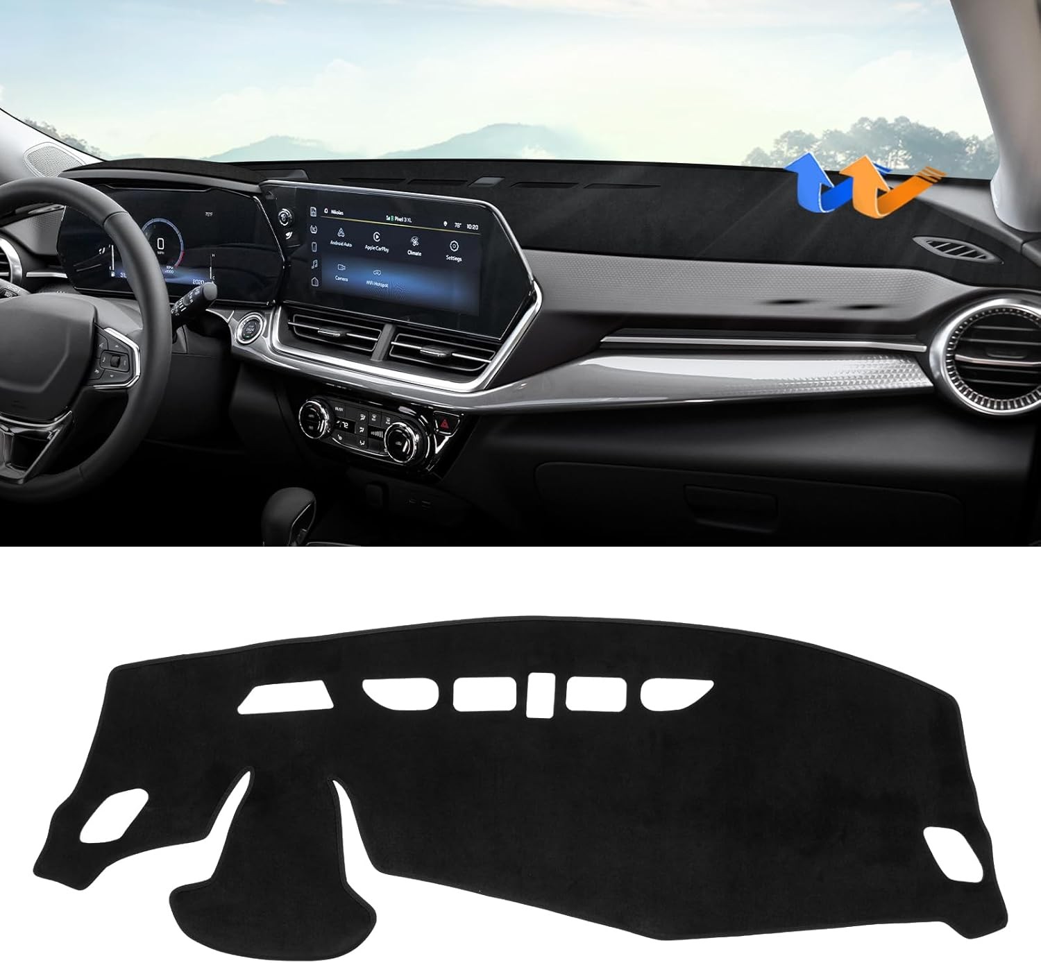 For 2024 2025 2026 Chevy Trax Car Dashboard Non-slip Dash Mat UV Rays Protector