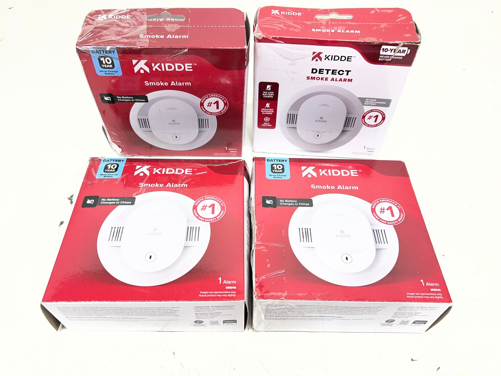 4PK KIDDE 10-Year Battery Powered Smoke Detector with Photoelectric Sensor