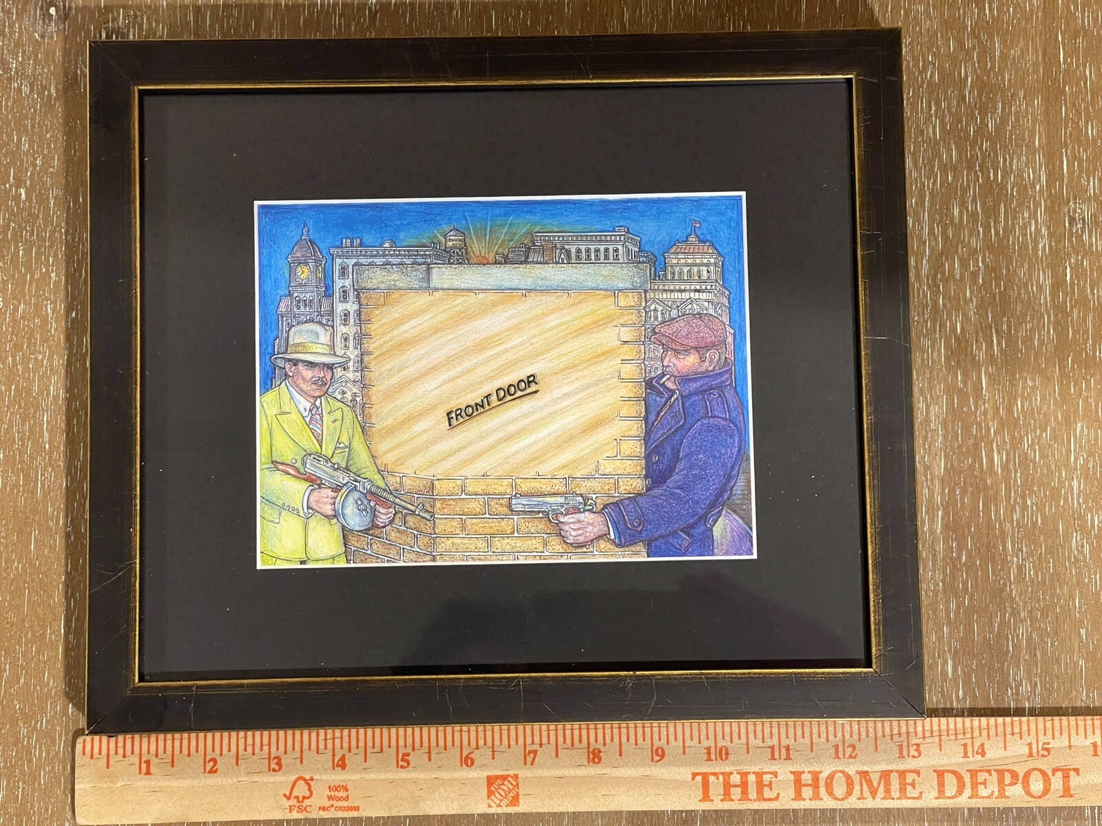 Framed Chicago King Pin Pinball Art Work By Dave Christensen