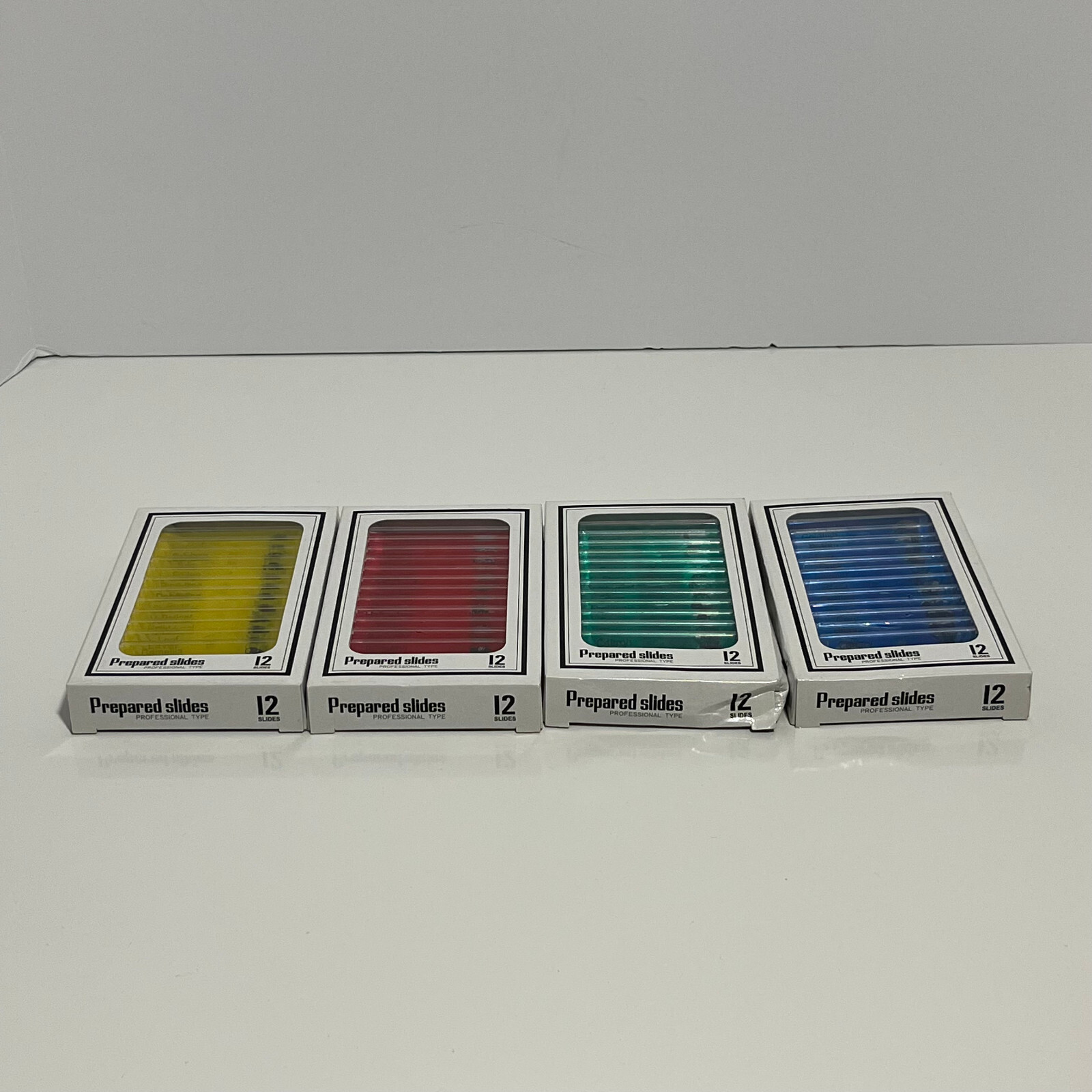 Prepared Slides Set Of 4 (48 Slides) Plants Animal Horse Fish Hair Feather Scale