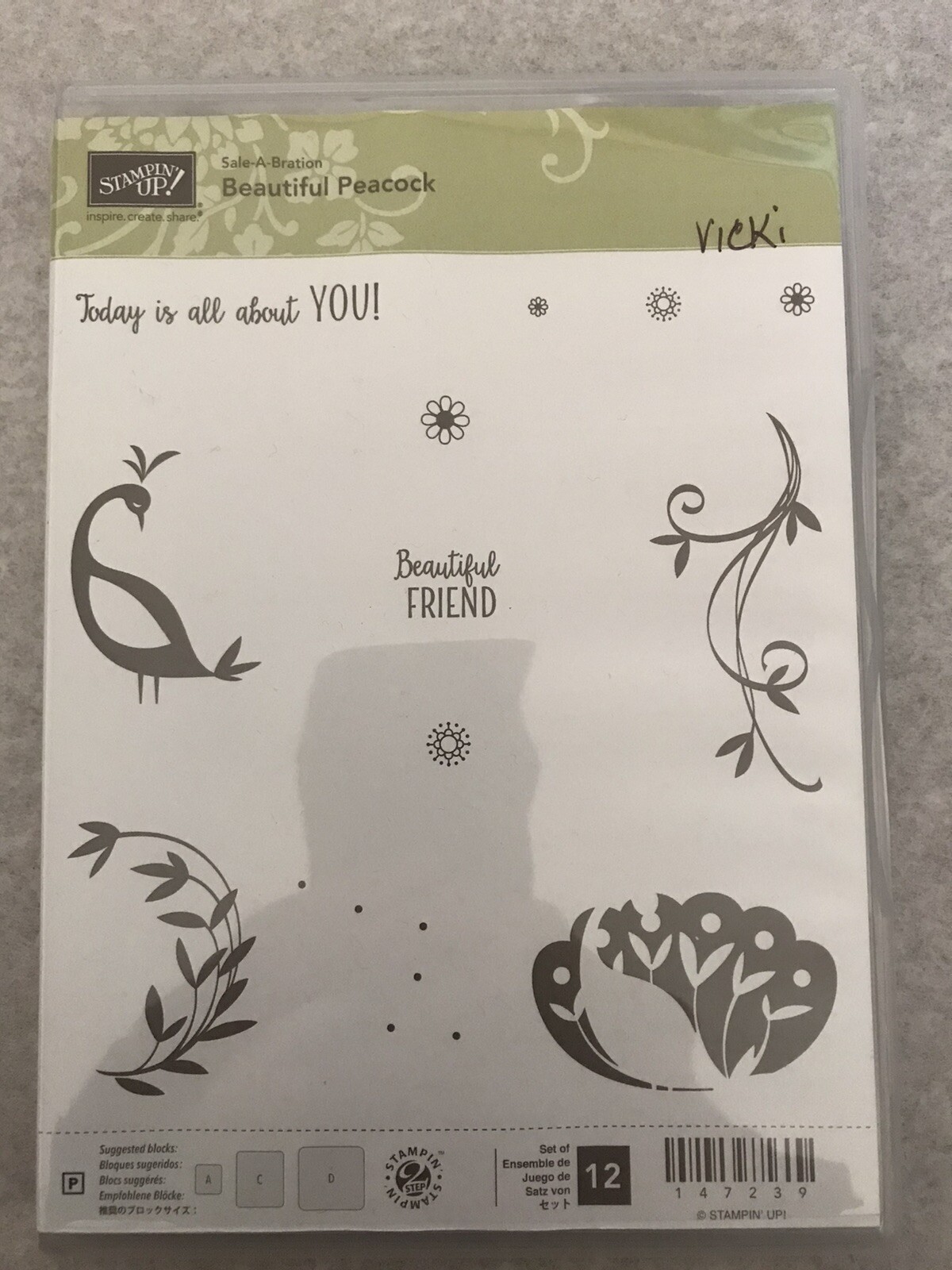 Stampin' Up! Beautiful Peacock Photopolymer Set OF 12 Stamps 147239 Brand New