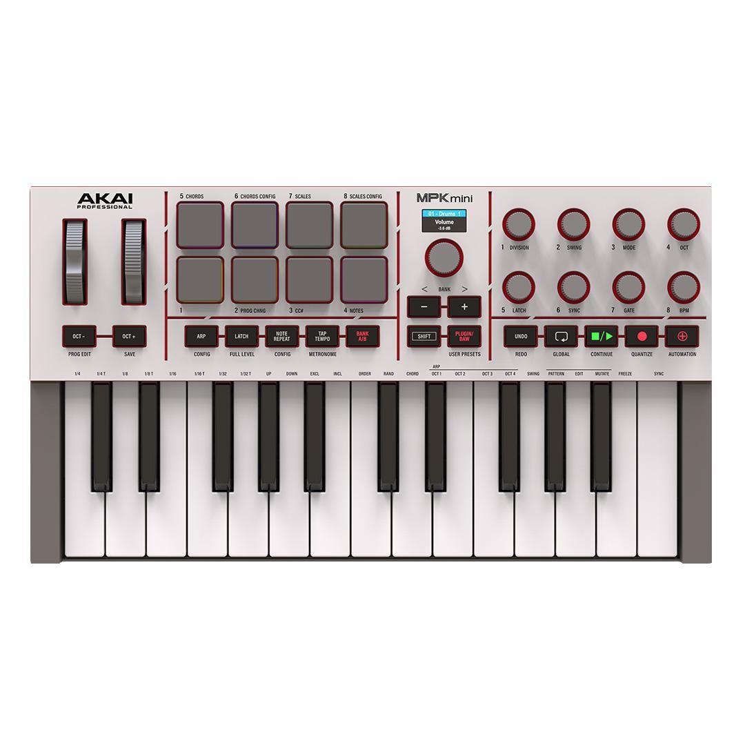 Akai Professional MPK Mini 4 25-Key 8 Pad White MIDI Keyboard Controller