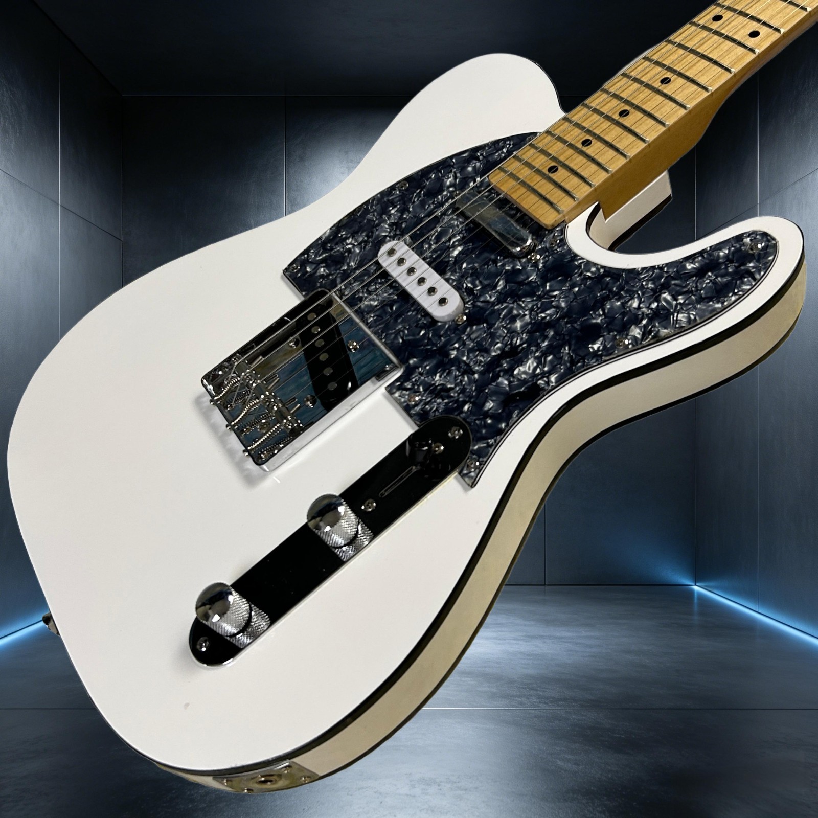 Tele Electric Guitar Double Binding Maple Fretboard Black Pearl Pickguard