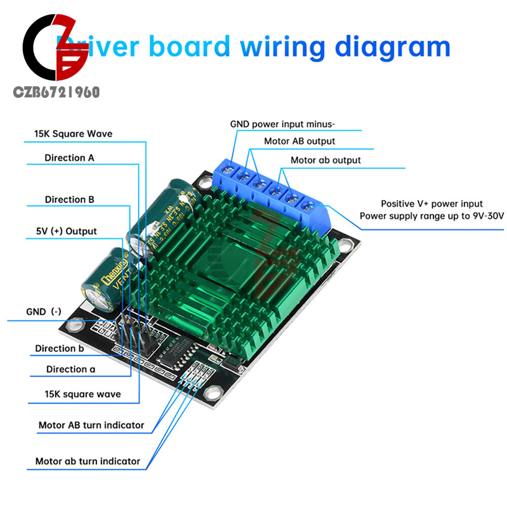 9V-30V 60A Dual PWM DC Motor Driver Module High Power H-Bridge Speed Controller