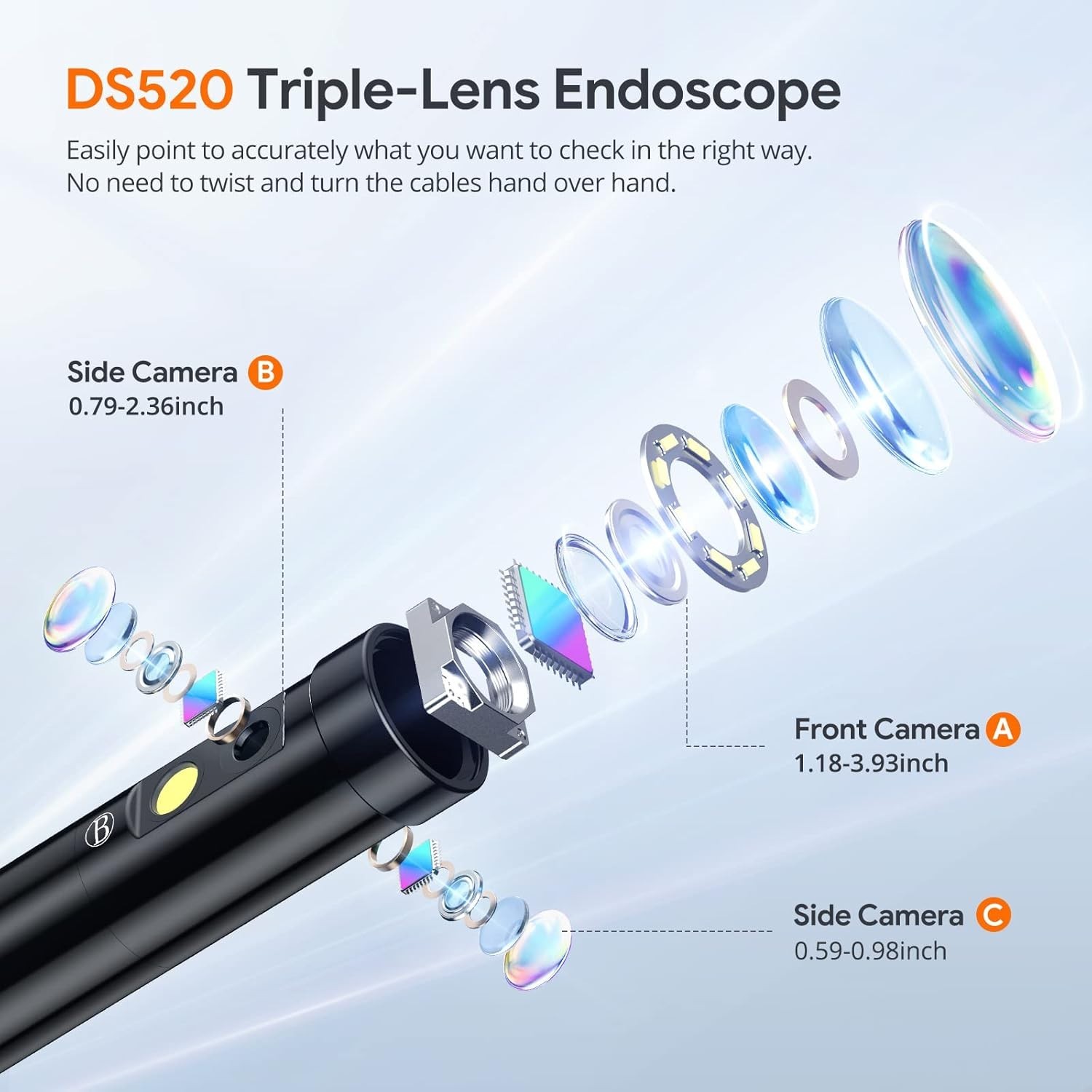Drain Pipe Tool: 50FT Endoscope Camera, Carrying Case