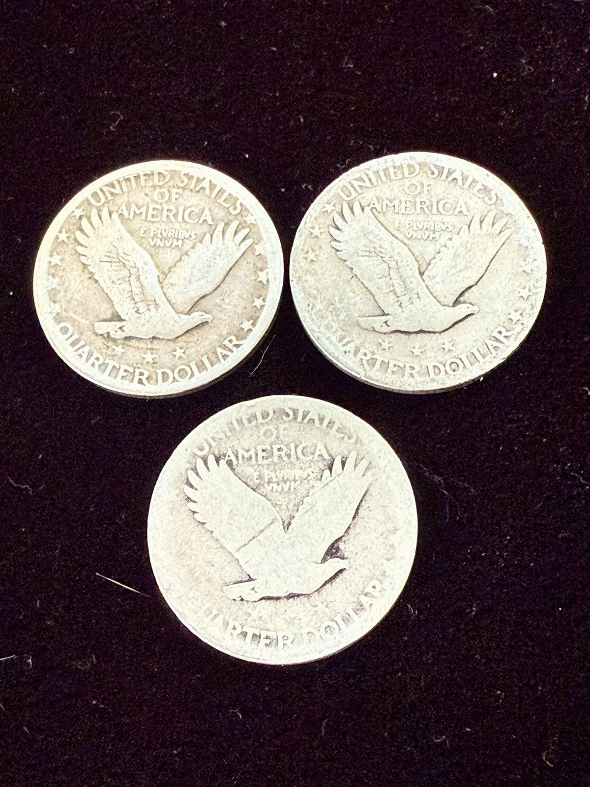 Three Standing Liberty Quarters - 90% Silver