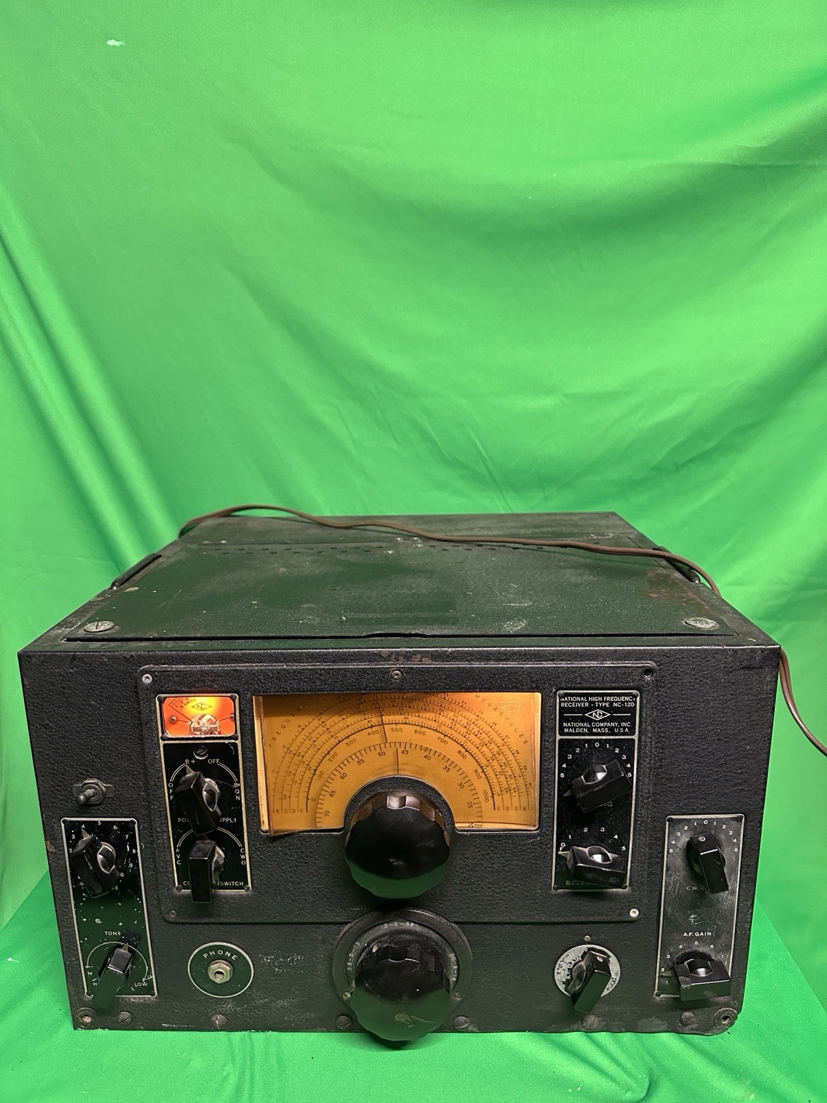 Vintage national high frequency receiver nc-120