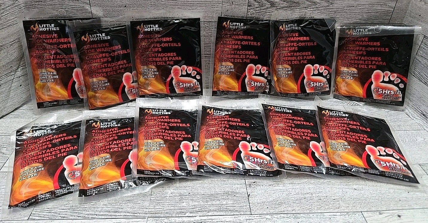 Lot of 12 Little Hotties Adhesive Toe Warmers 5hs, Exp :7/31/2028