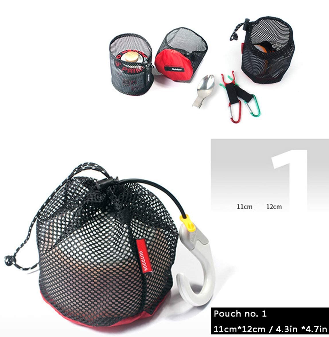 Drawstring Bags Nylon Cinch and Ditty Stuff Pouch Mesh-Stuff-Sack for Camping...