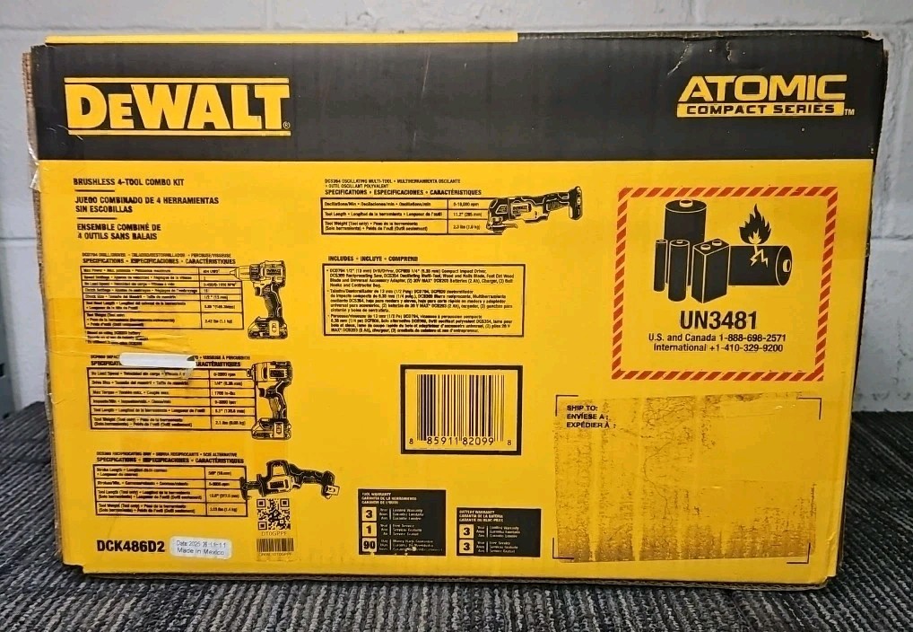 DeWalt Tools DCK486D2 Atomic Compact Series 20V MAX 4-Tool Combo Kit